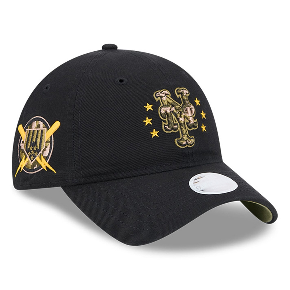 New York Mets 2024 MLB Armed Forces New Era Women's 9TWENTY Cap Black