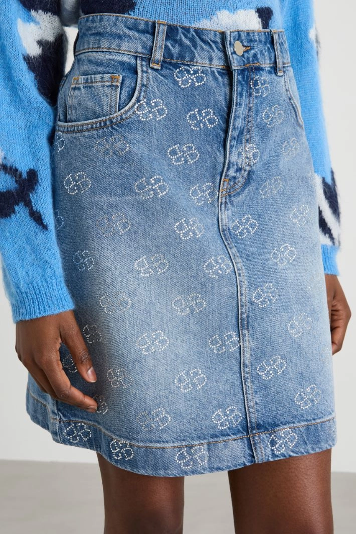 A-line mini skirt - LIGHT BLUE