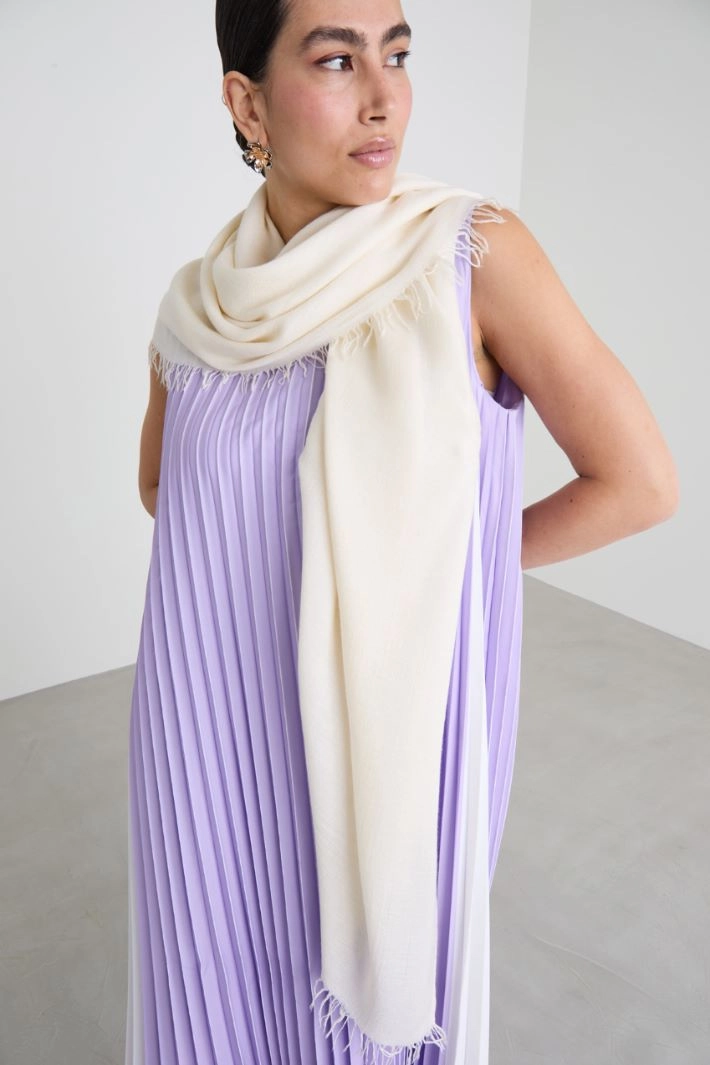 Viscose and cashmere shawl - CREAM