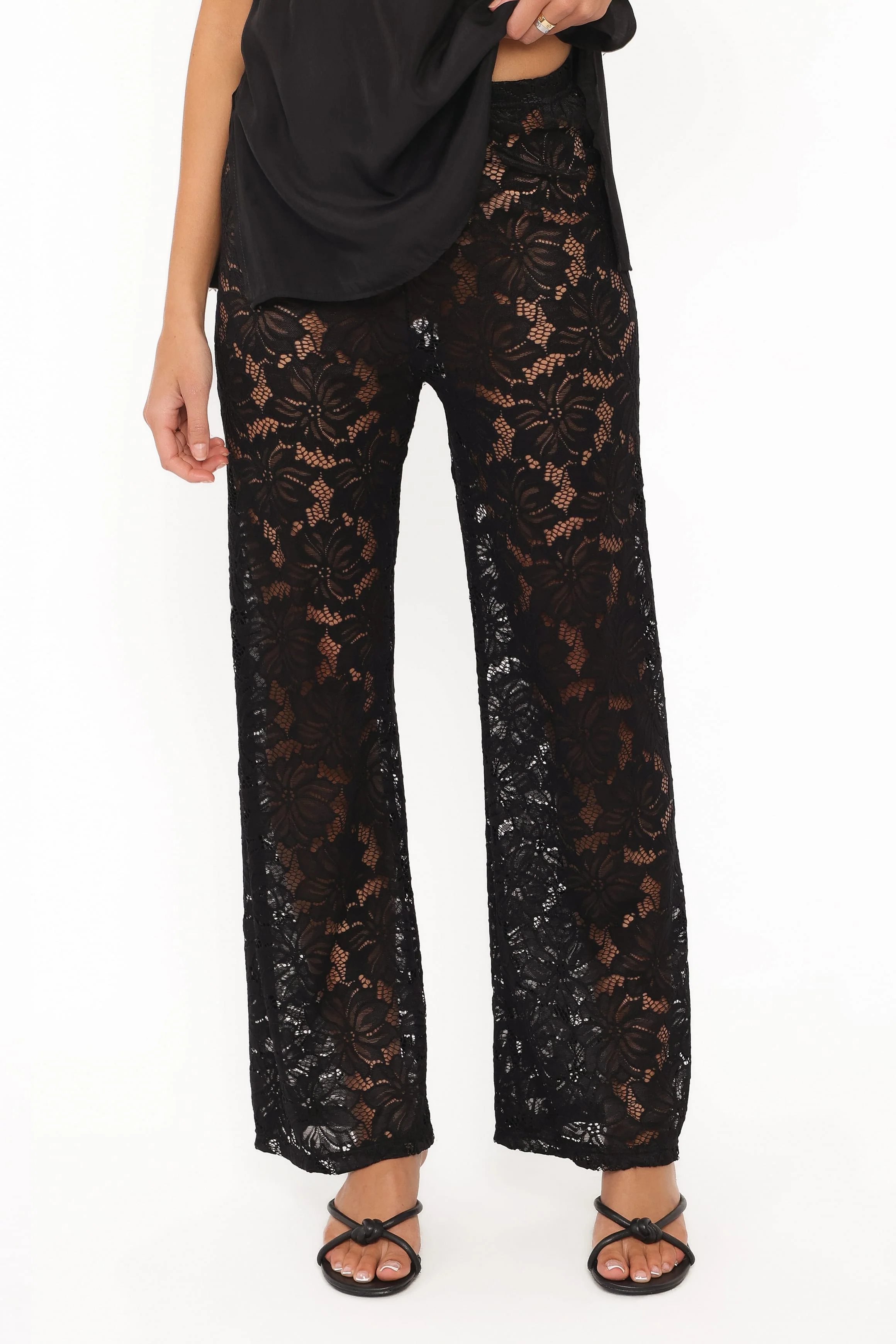 Ethel Lace Pant Set - Black
