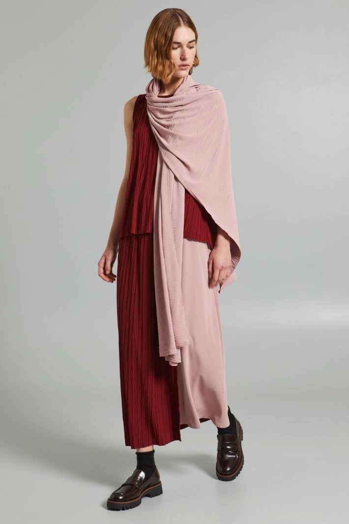 Pleated jersey stole - ANTIQUE PINK