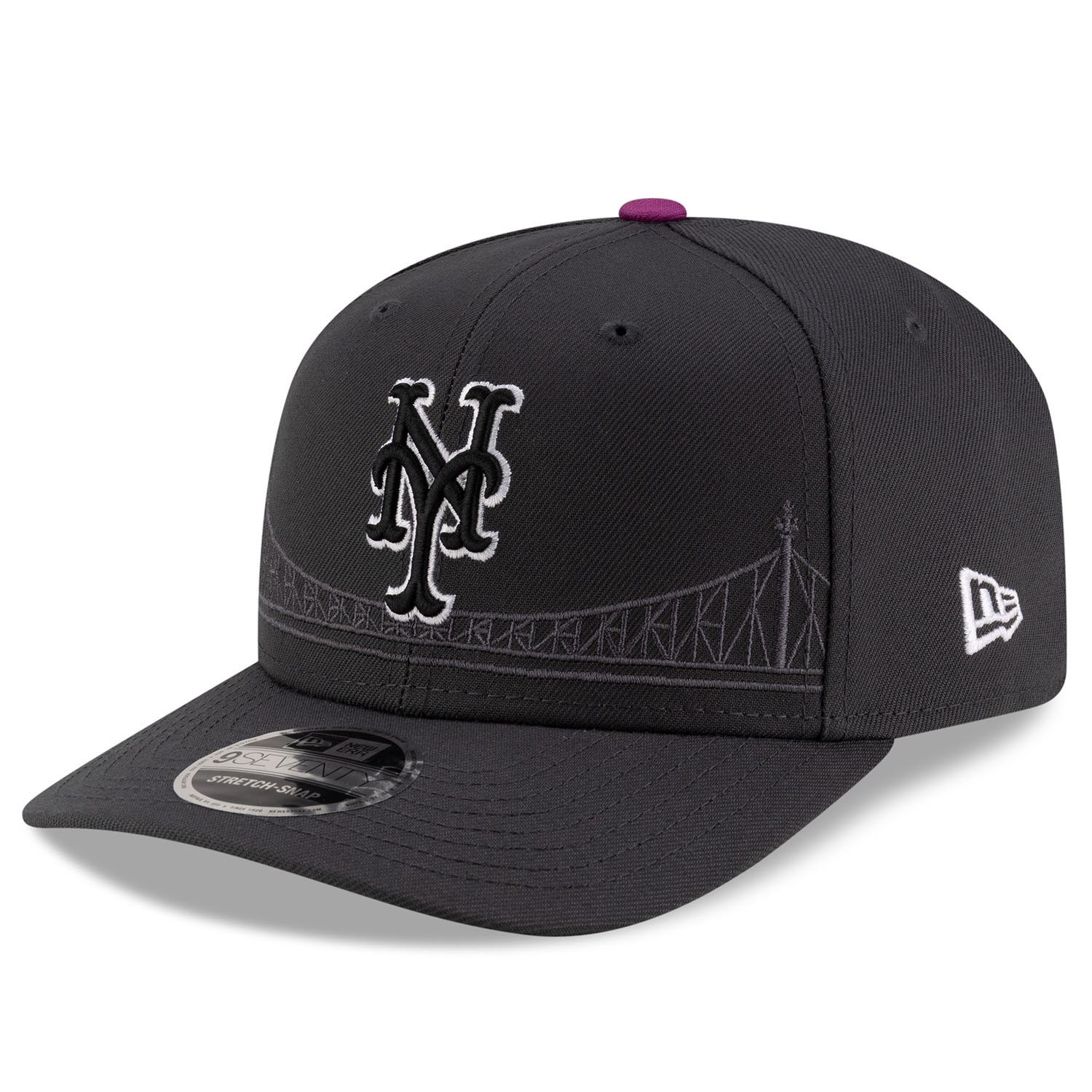 New York Mets Official MLB City Connect Stretch-Snap 9SEVENTY Snapback Cap Gray