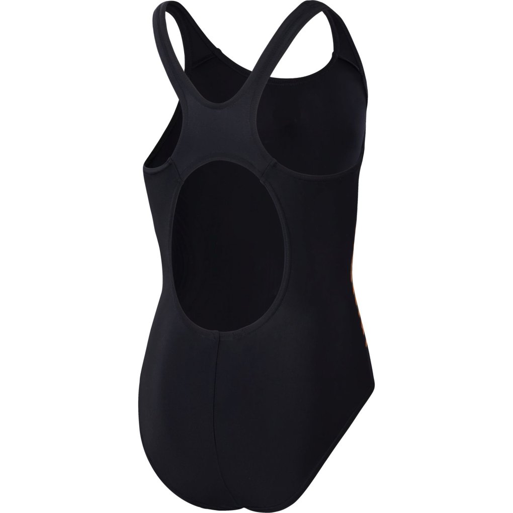Speedo Placement Muscleback Swimsuit Girls - black/nectarine/countrygreen