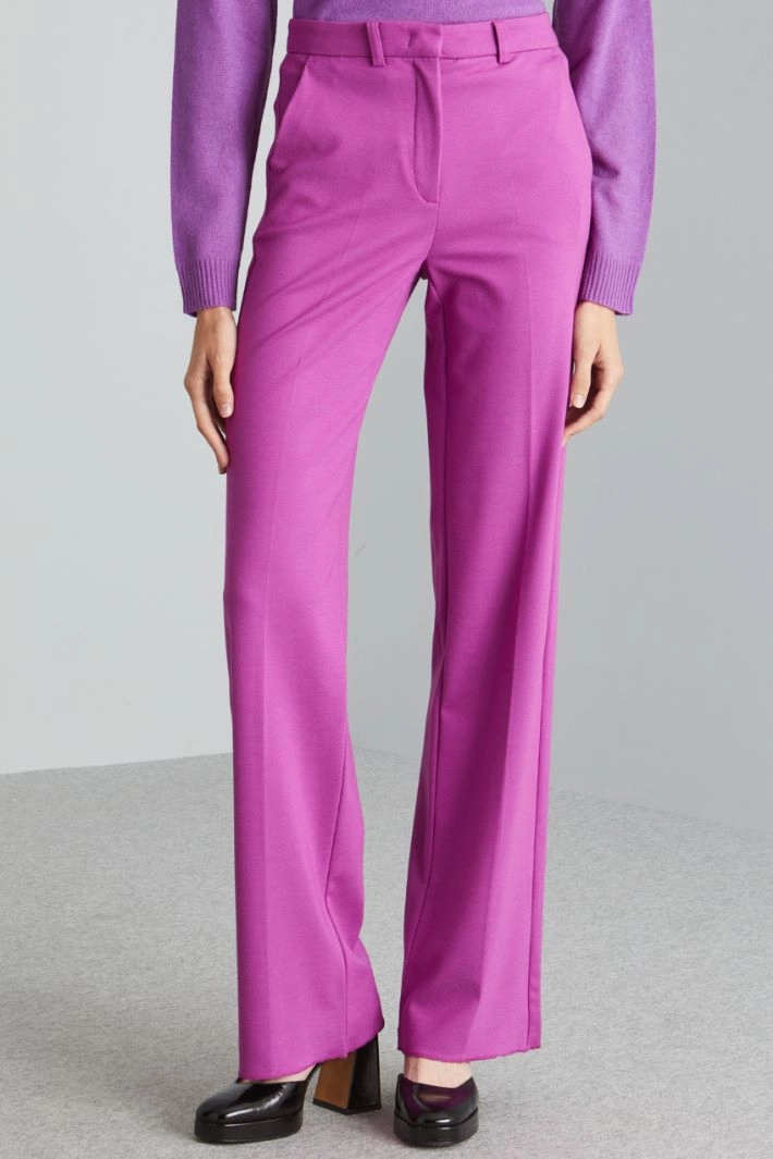 Jersey palazzo trousers - CYCLAMEN