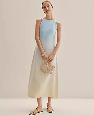 Weekend Ombré Midi Dress in Linen Blend