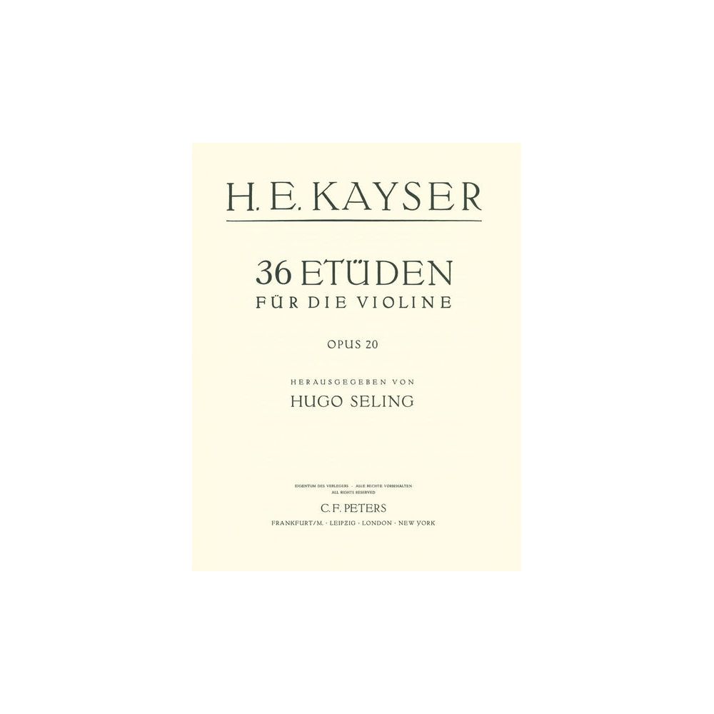 Edition Peters Kayser 36 Etüden op. 20 Violin – Thomann Ireland