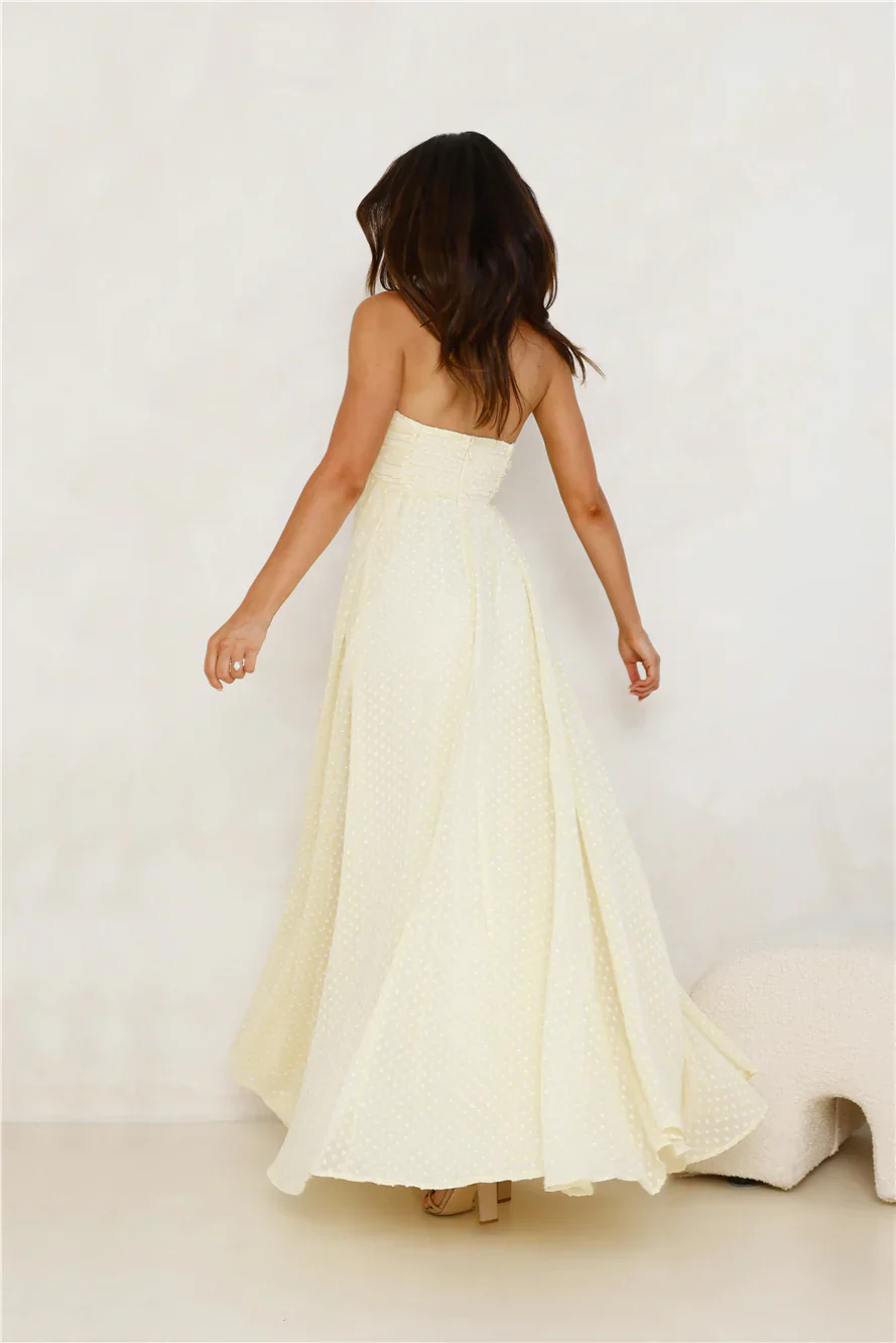 Secluded Grove Strapless Maxi Dress Yellow