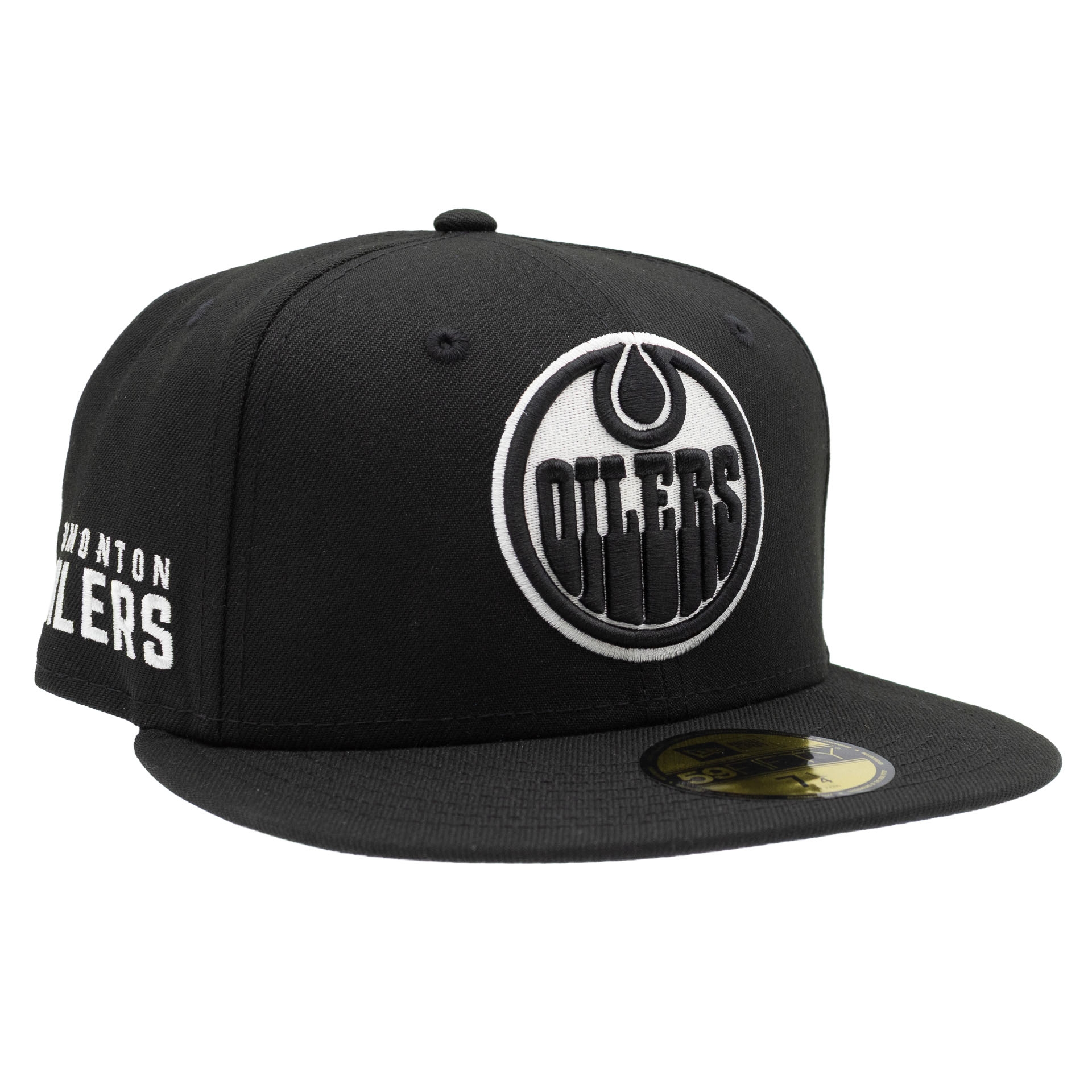 Edmonton Oilers Black & Chrome 59FIFTY Fitted NHL Cap Black