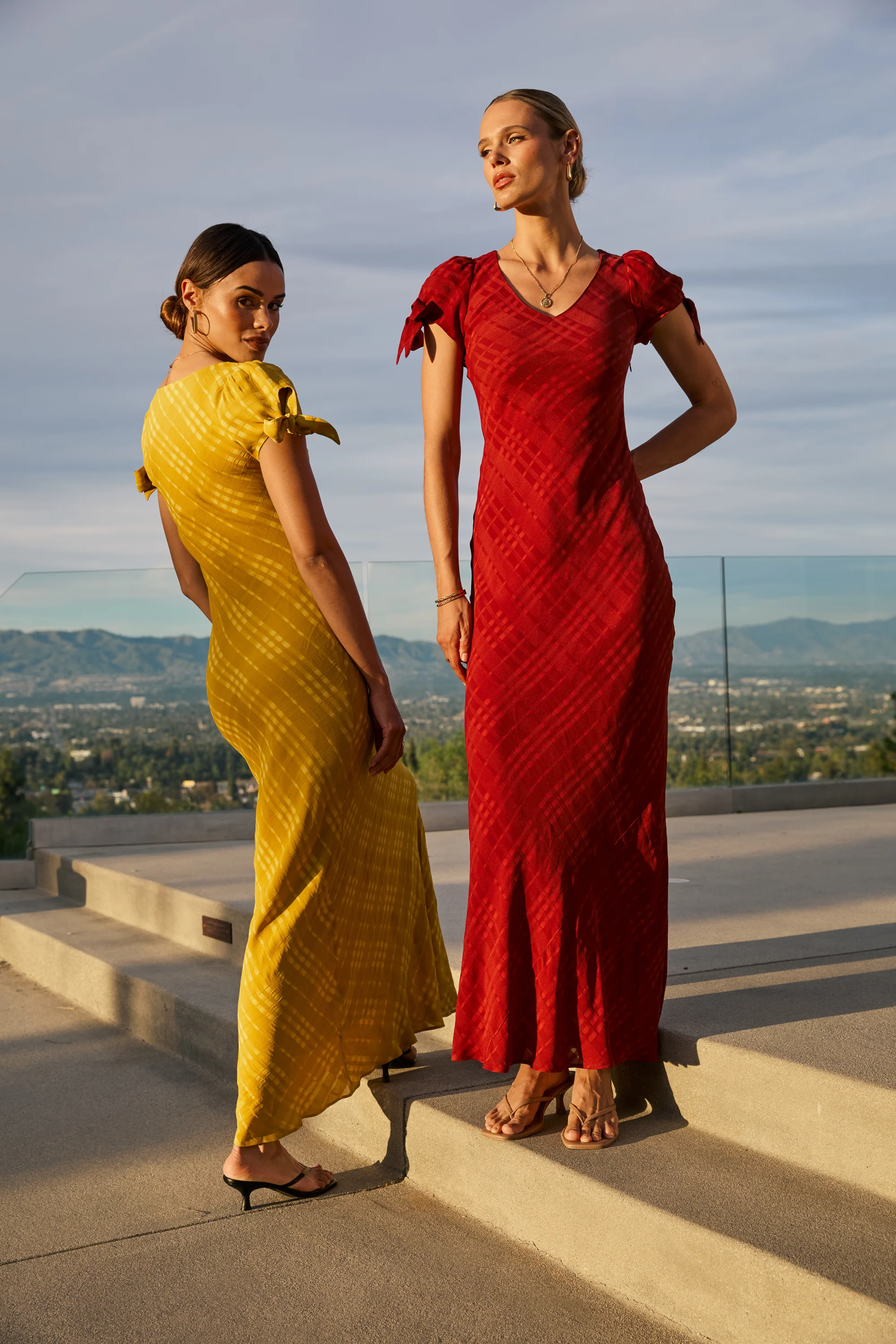 Kimmie Maxi Dress in Red-Brown
