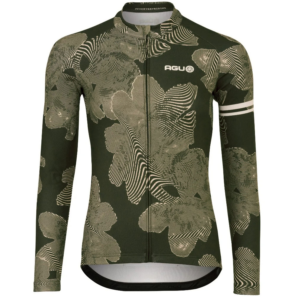 AGU Essential Striped Flower Longsleeve Jersey Women - forest green