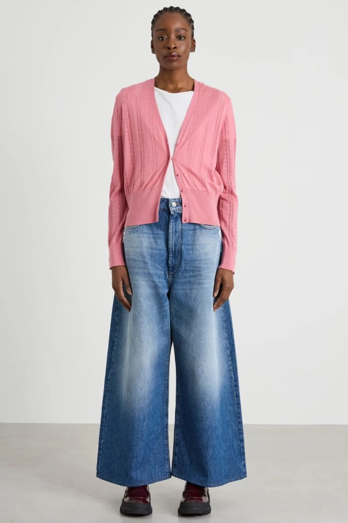 Wool and silk cardigan - PINK