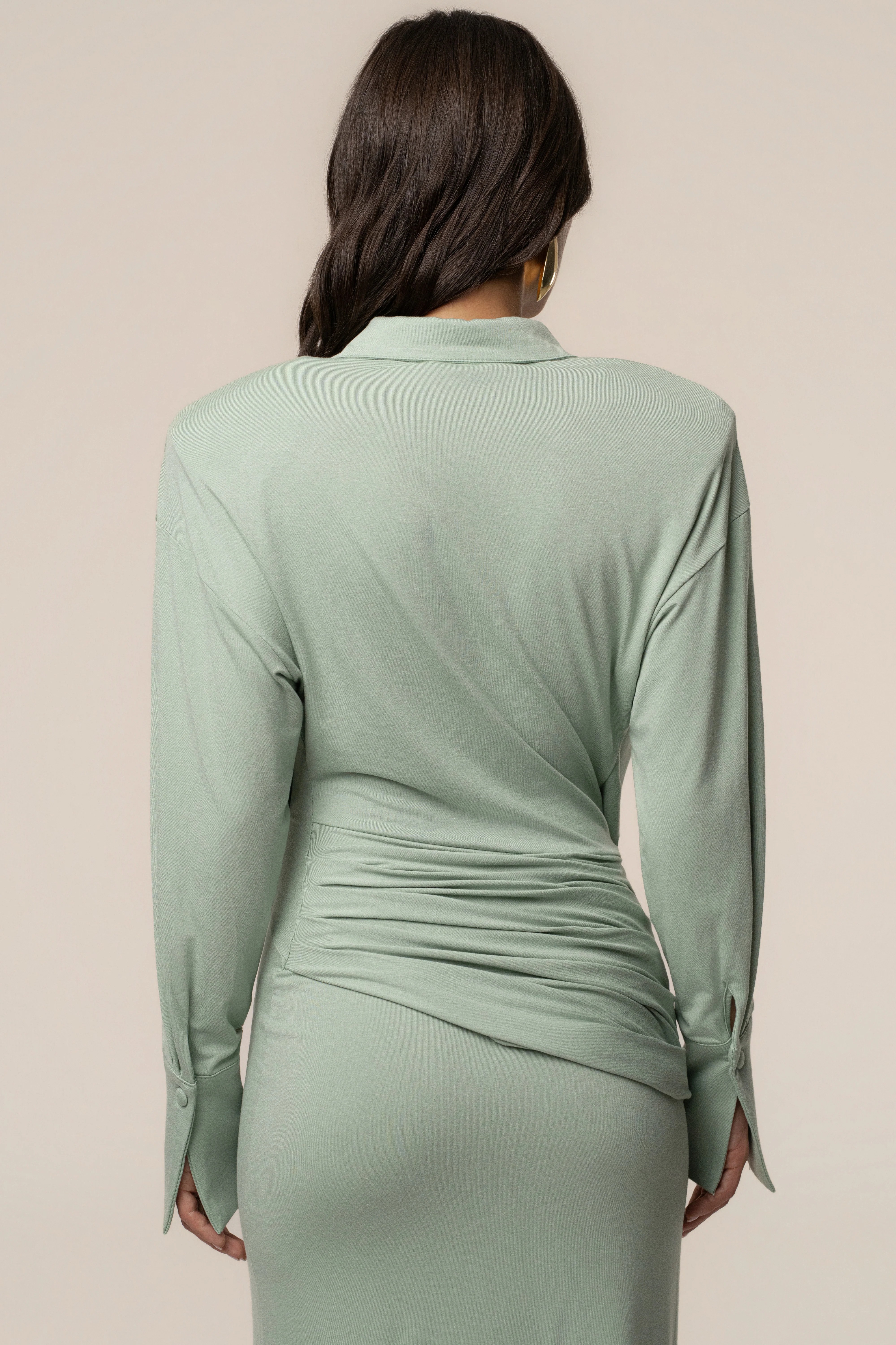 Mint Poise Draped Maxi Dress