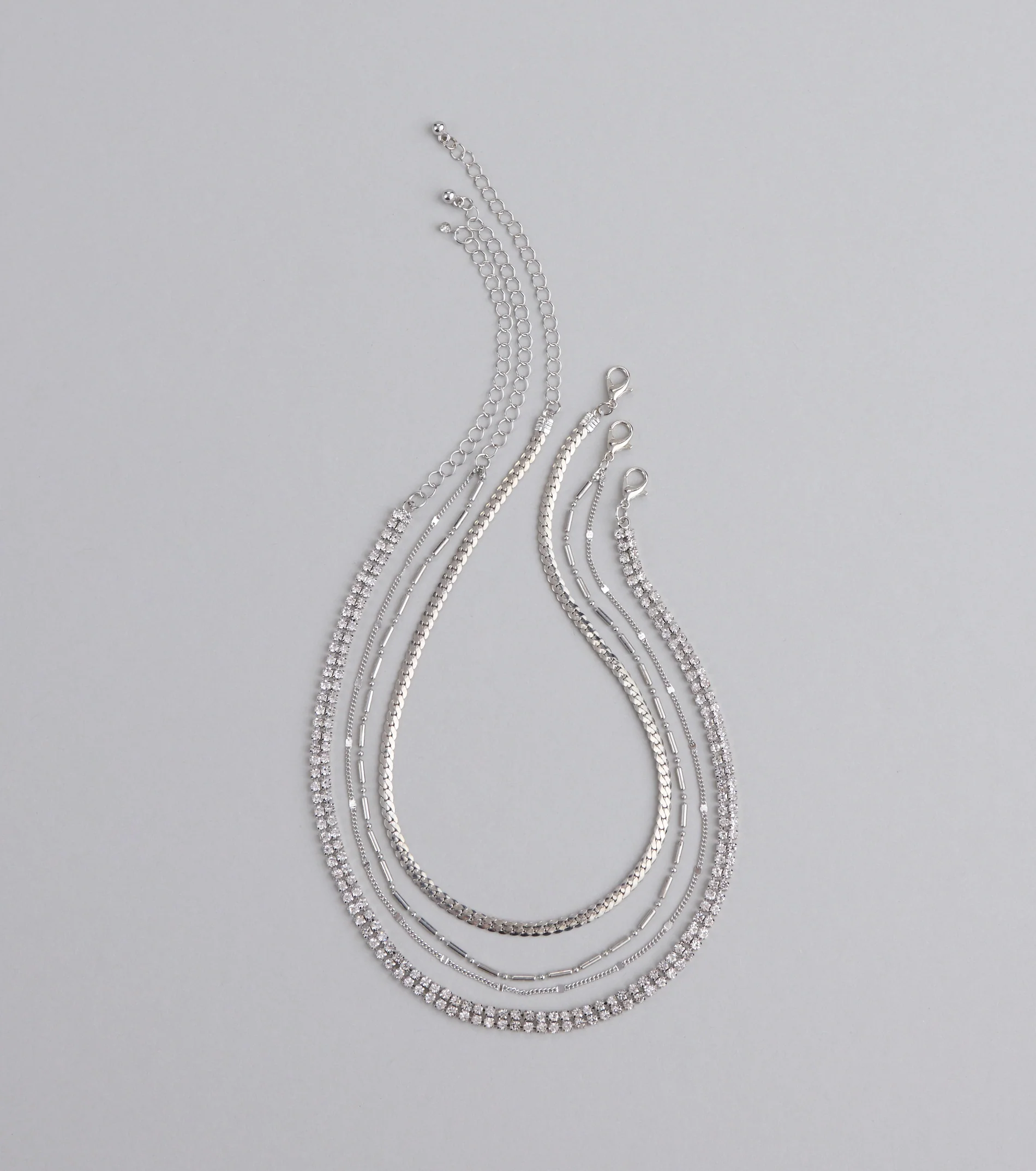 All The Sparkle Rhinestone Chain Necklace Set