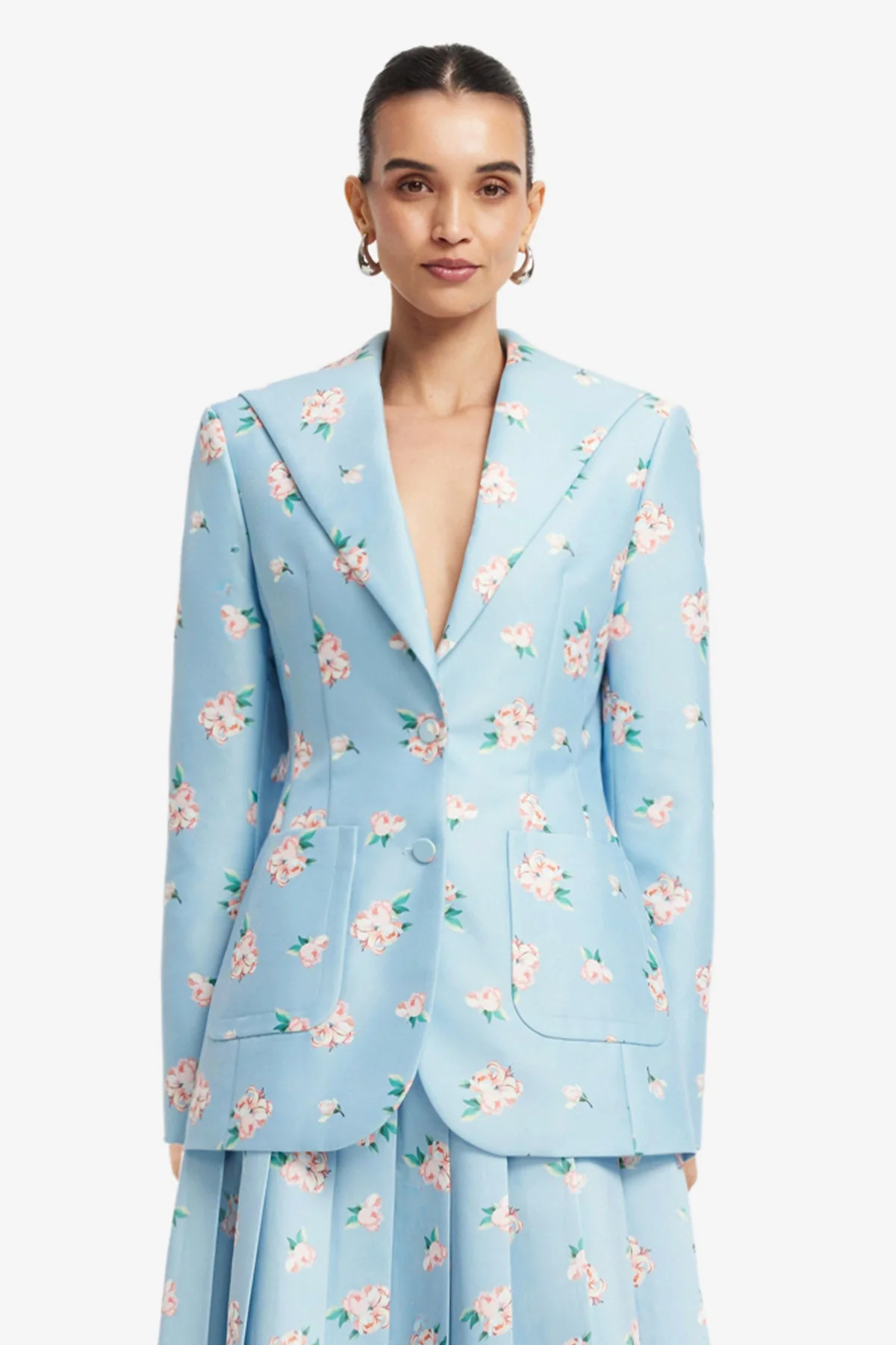 Brynn Blazer - Ditsy Floral Print in Blue
