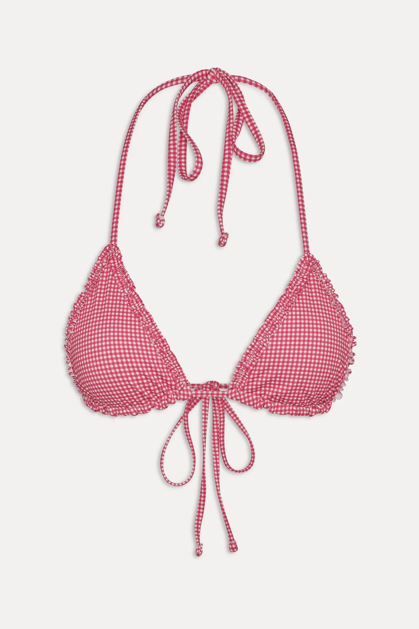 Nick Skimpy Triangle Bikini Top - Ladybug Gingham