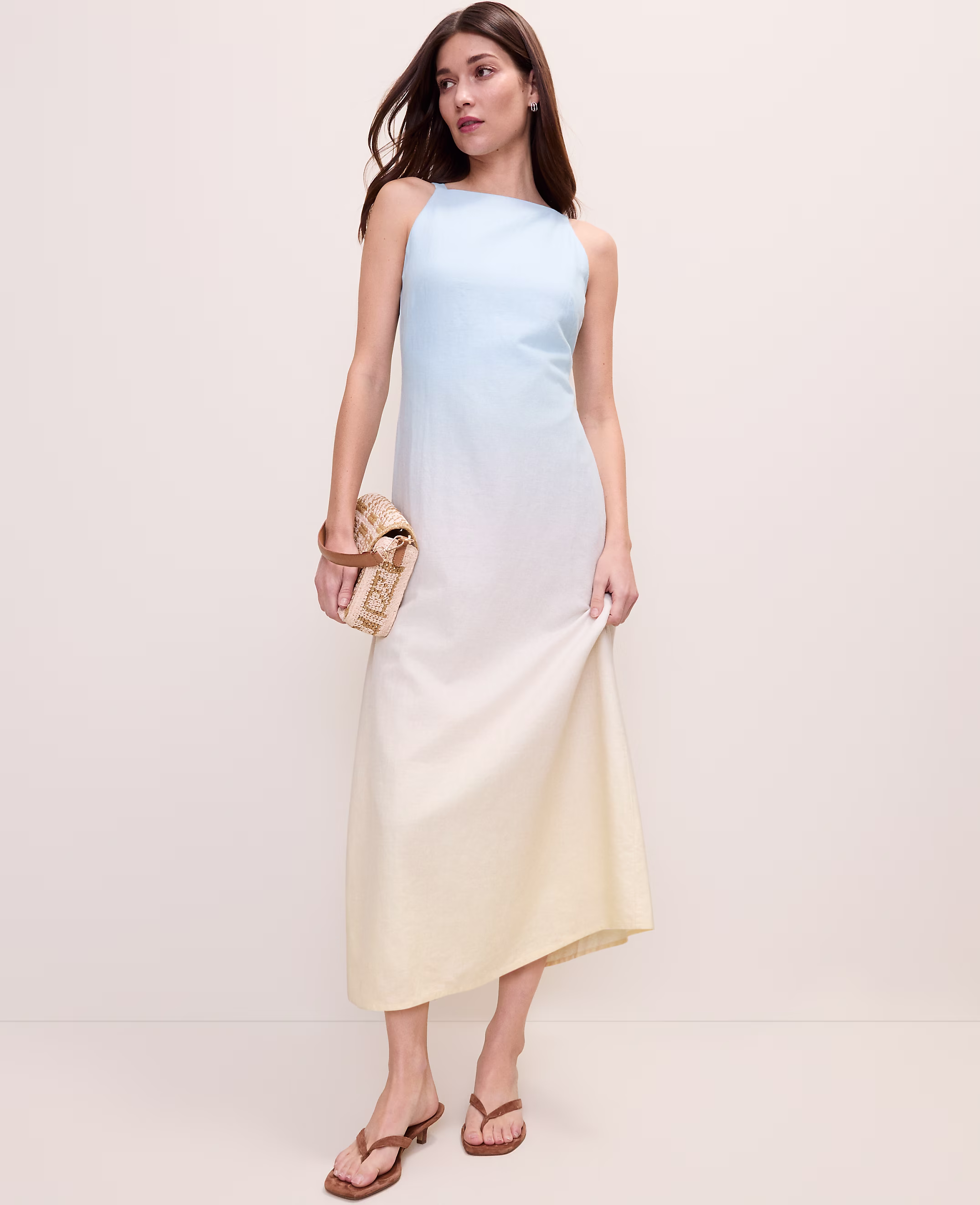 Weekend Ombré Midi Dress in Linen Blend