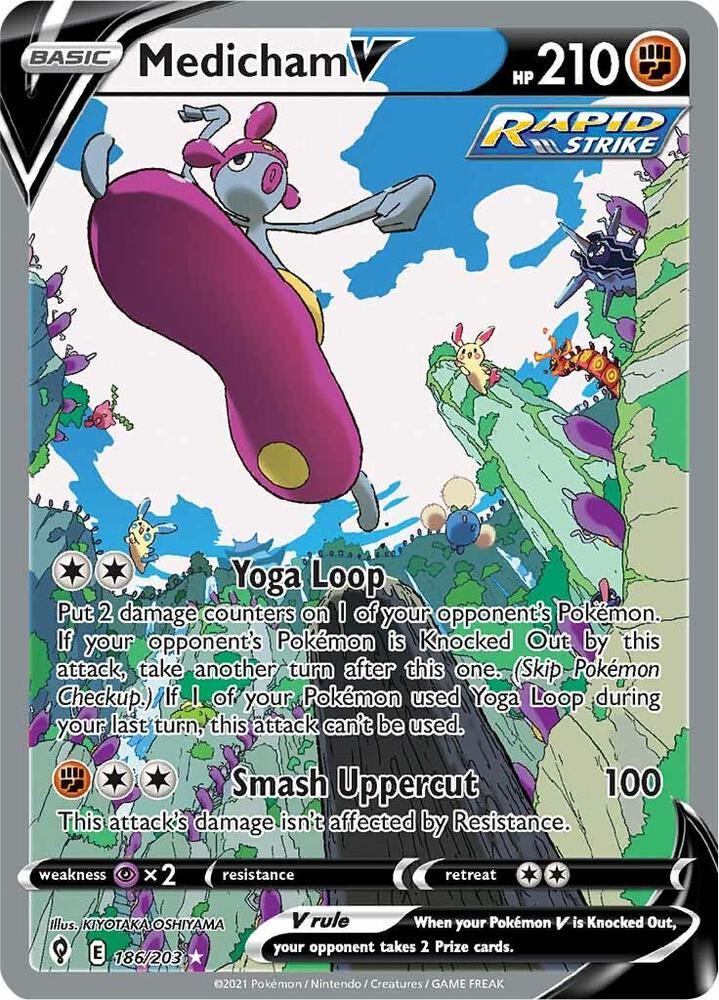 Pokemon SWSH07: Evolving Skies 186/203 Medicham V (Alternate Full Art) Near Mint