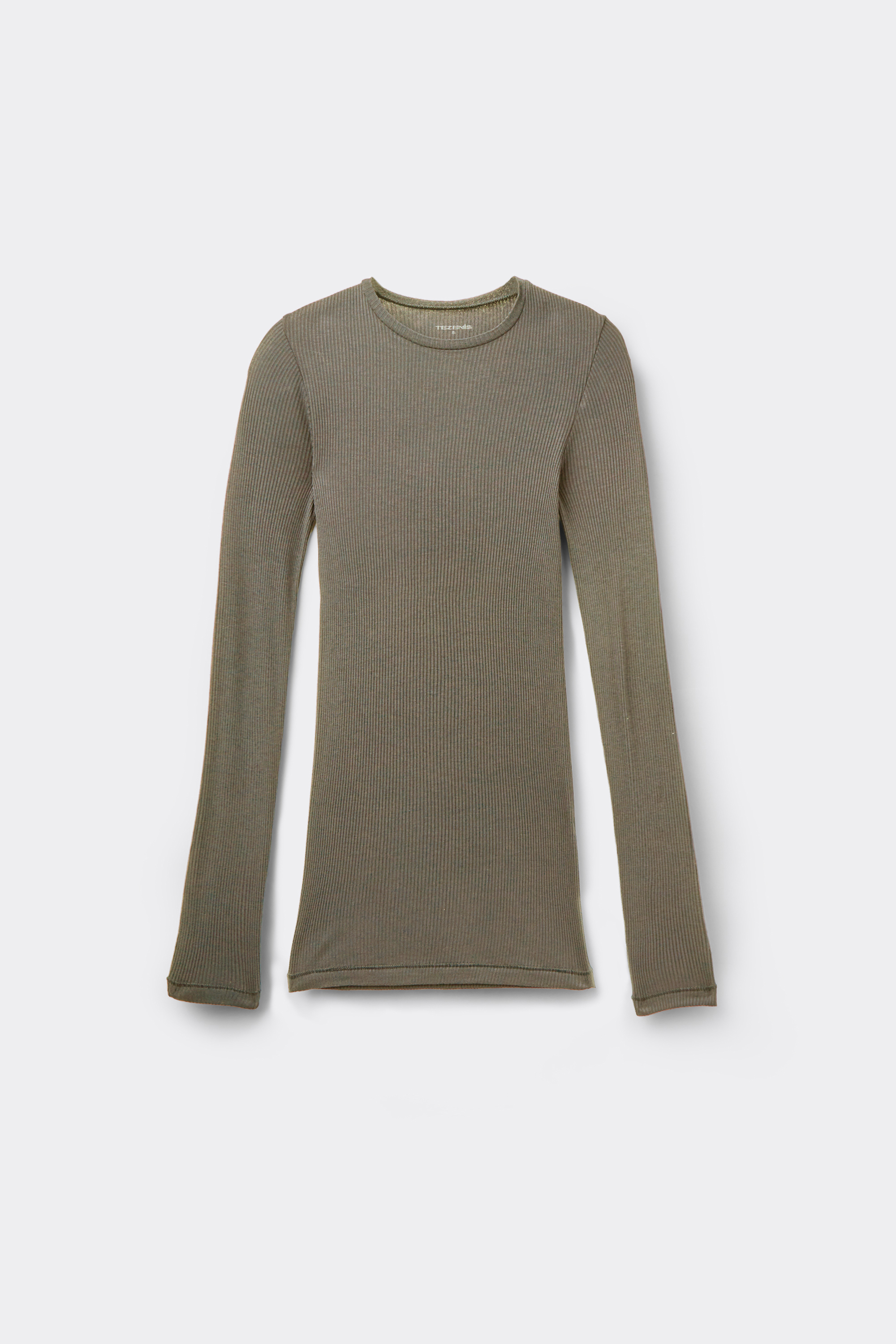 Long Sleeve Round Neck Ribbed Top