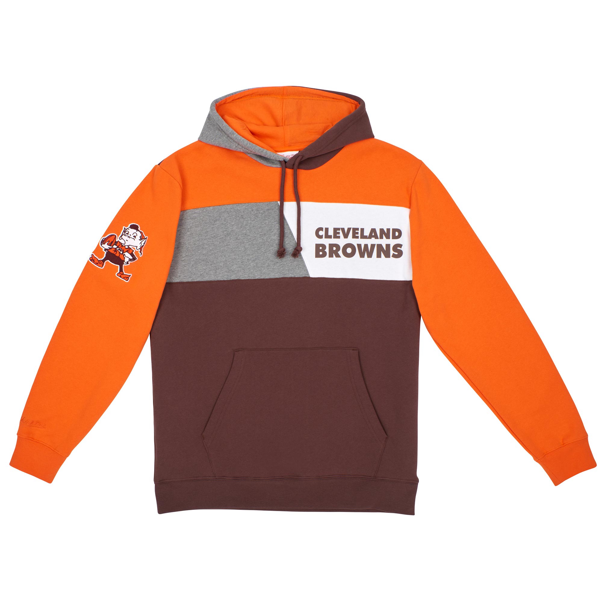 Cleveland Browns Mitchell & Ness Color Blocked NFL Fleece Hoodie