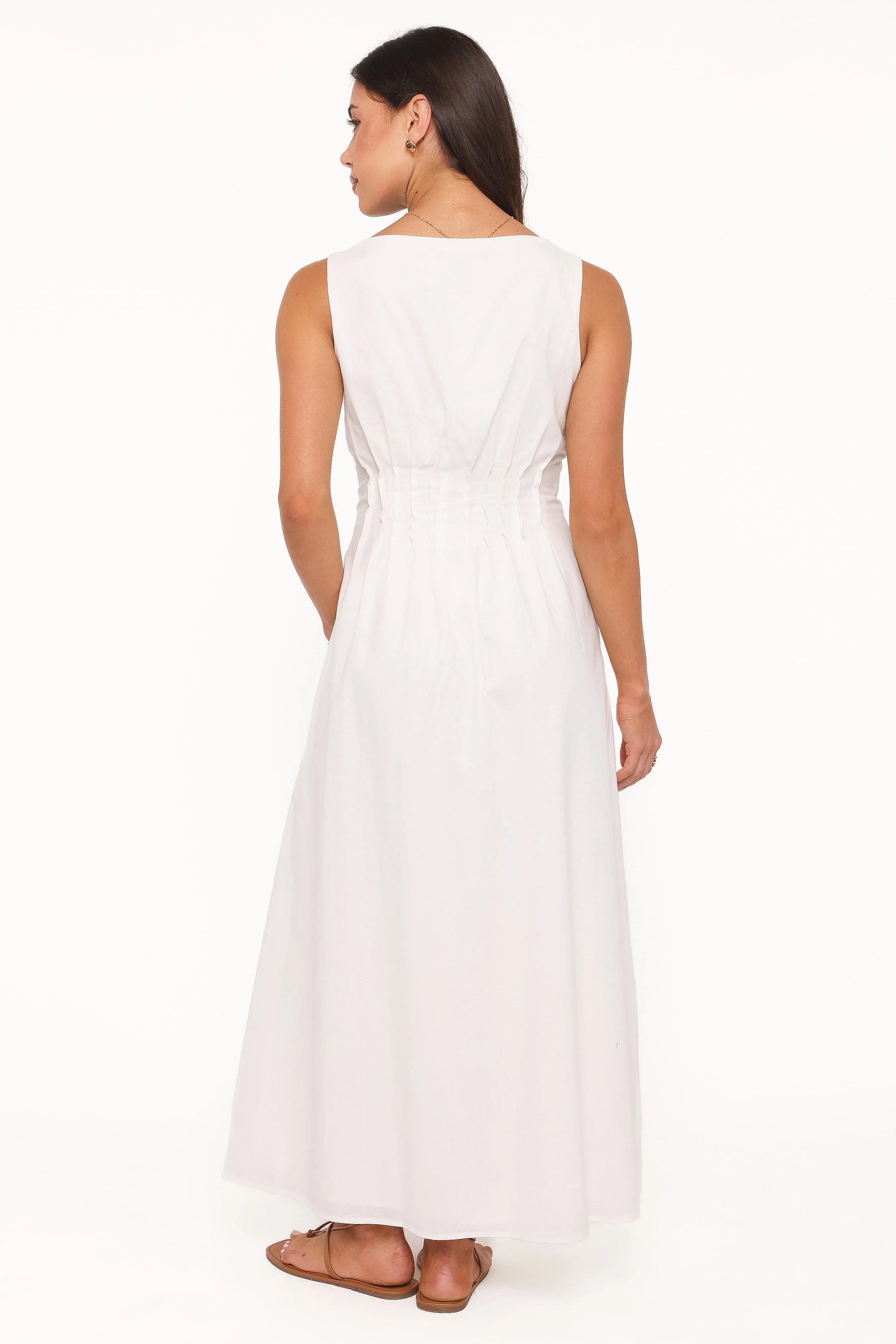 Prunella Midi Dress - White