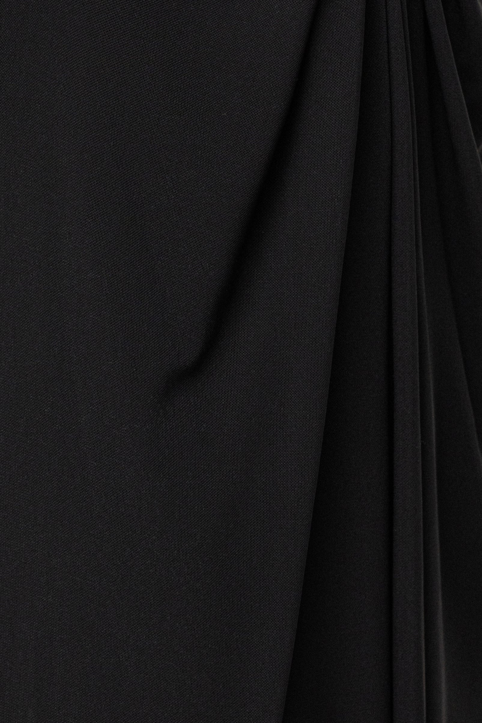 Black Hera Draped Maxi Skirt