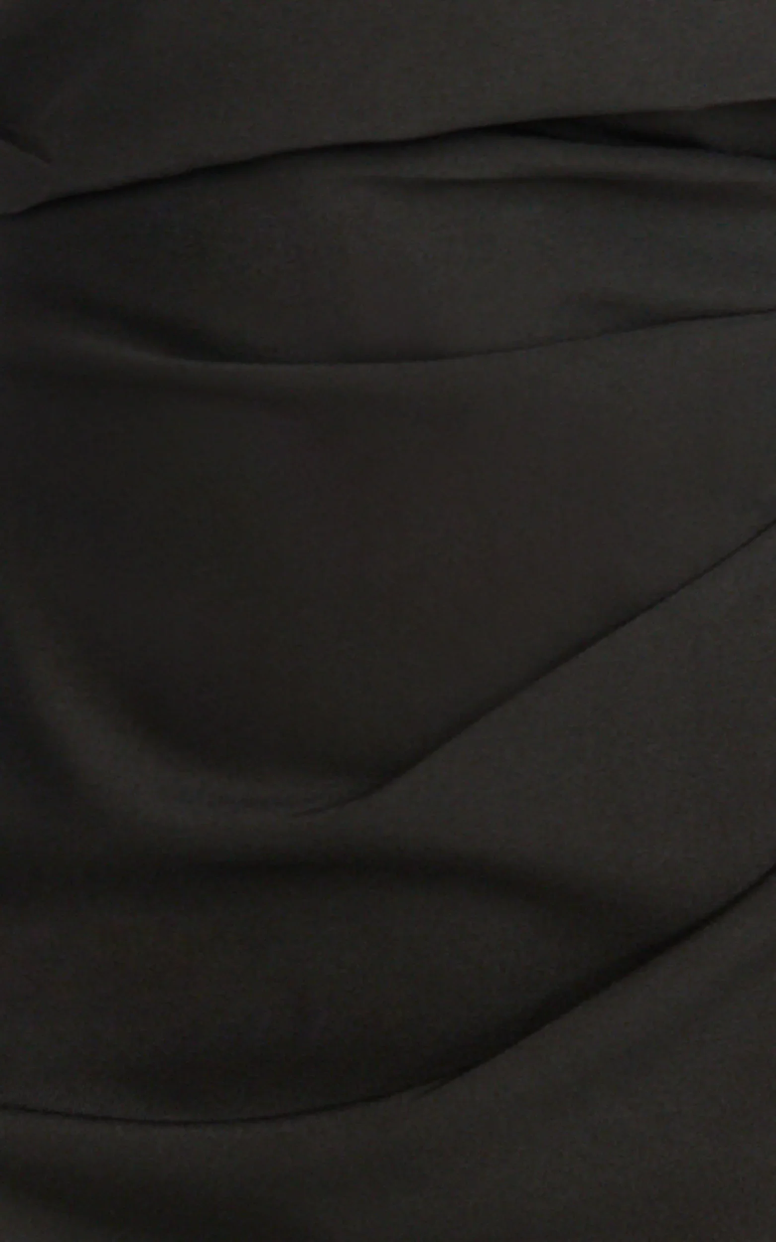 Pearce Maxi Dress - Gathered One Sleeve Bodycon Dress in Black