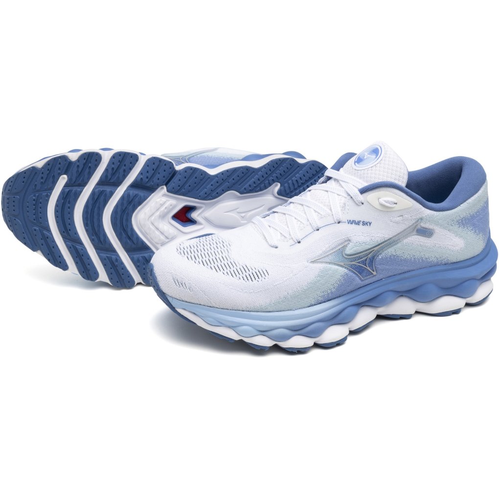Mizuno Wave Sky 7 Running Shoes Women - White / Nickel / Marina