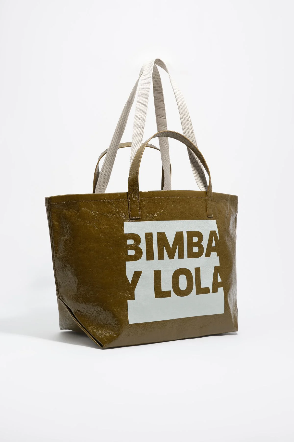 Khaki big shopper bag