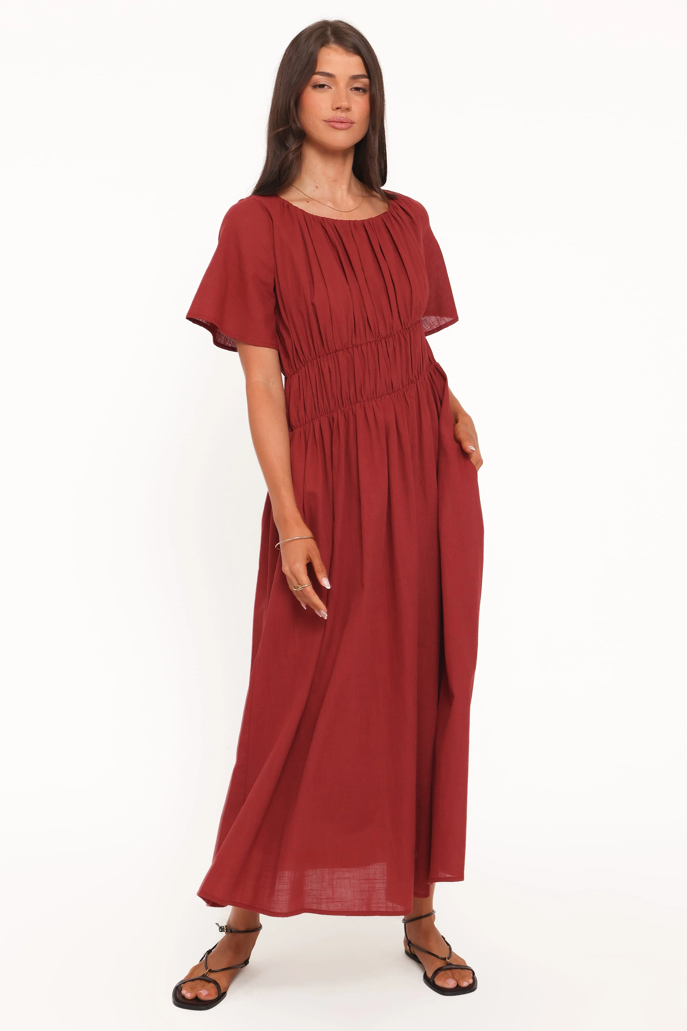 Harlen Maxi Dress - Deep Red