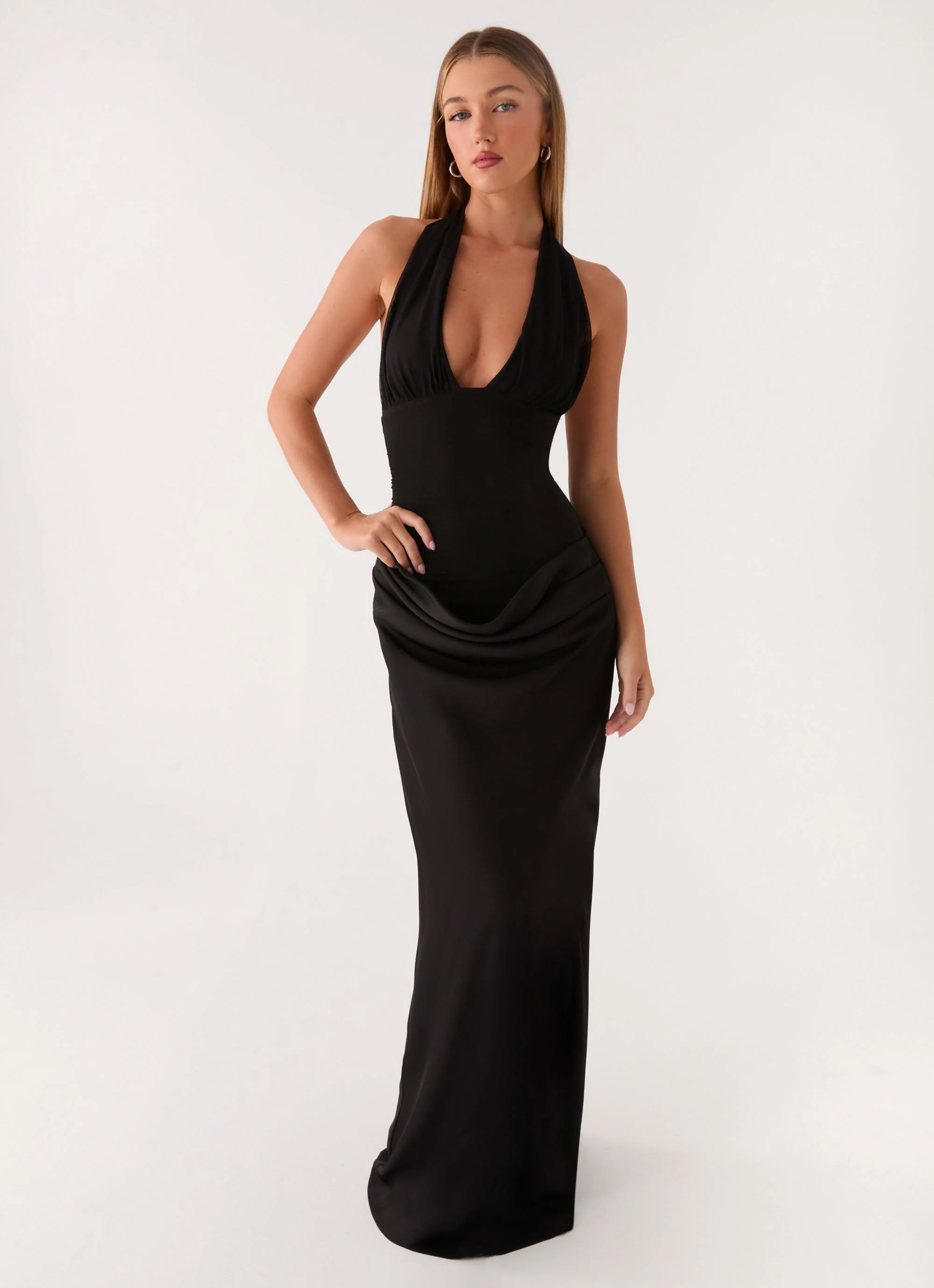 Emaretta Halter Maxi Dress - Black