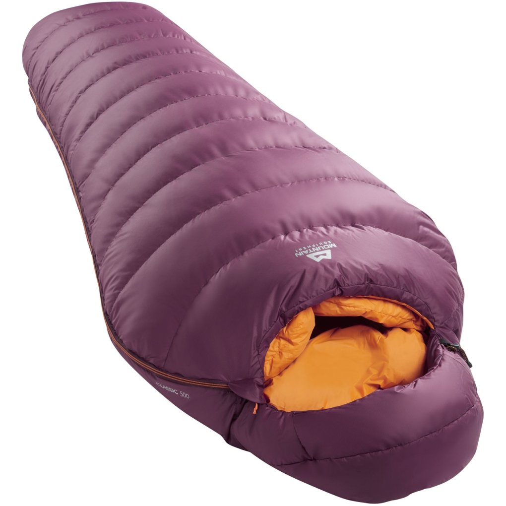 Mountain Equipment Classic Eco 500 Womens Regular Sleeping Bag ME-006742 - zip left - raisin