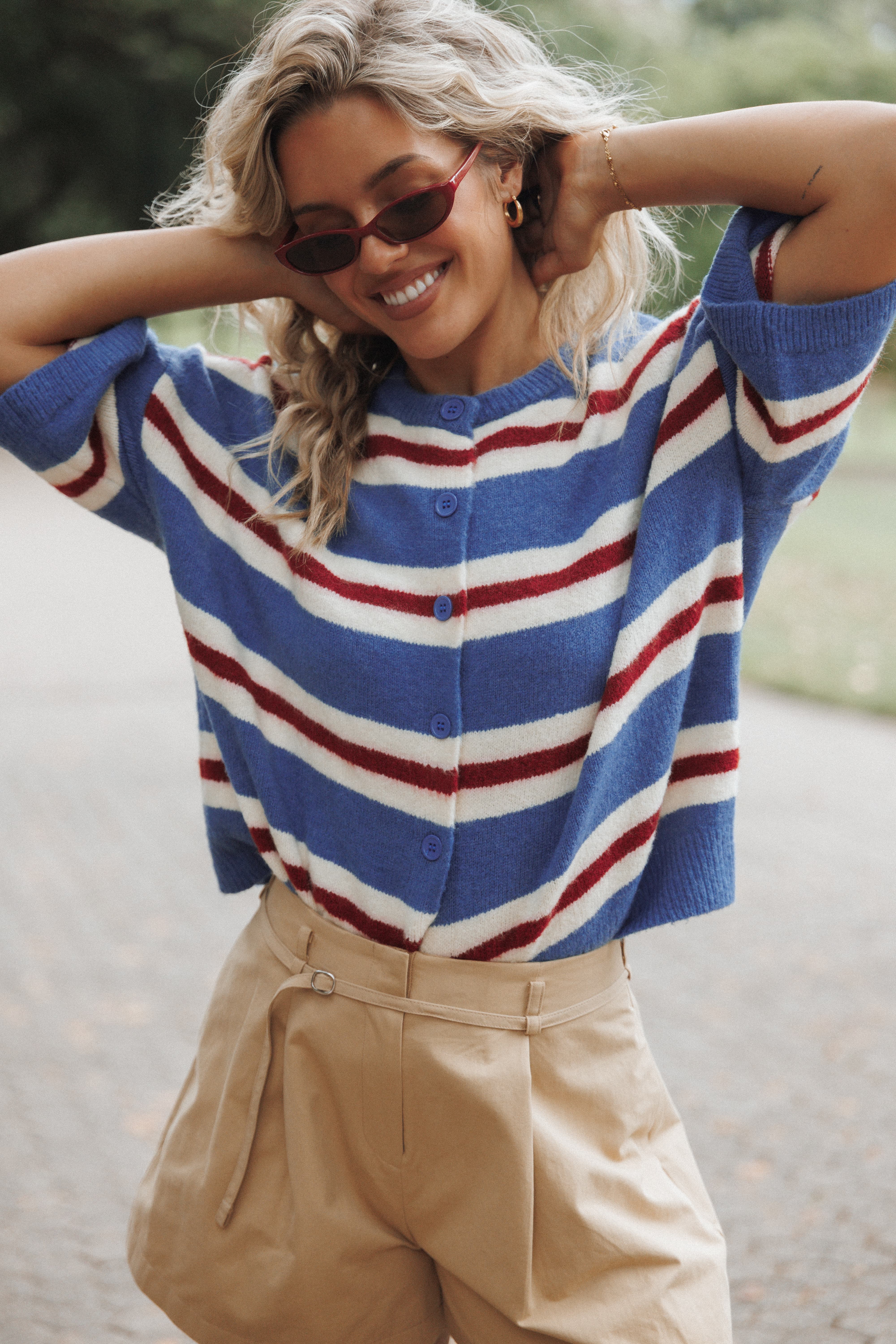 Winona Pleated Front Tailored Long Short - Taupe