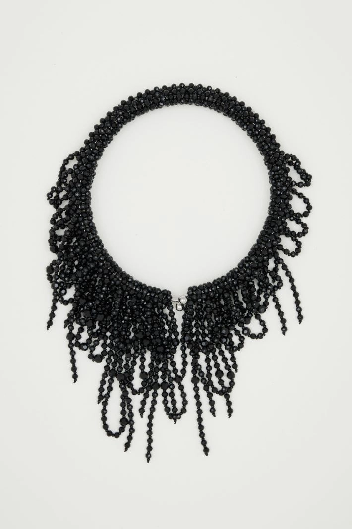 Cascading bead choker - BLACK