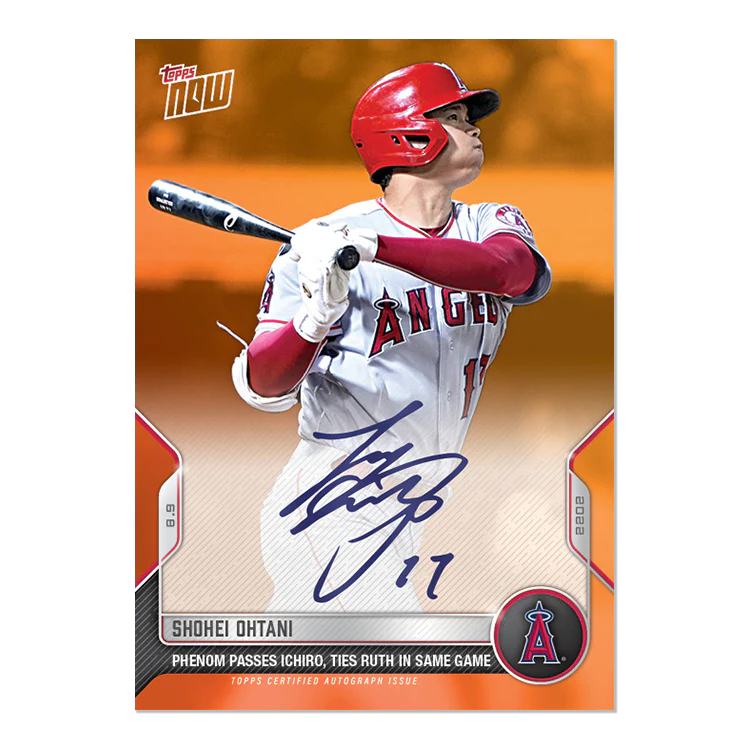 On-Card Autoc # to 5 - Shohei Ohtani - 2022 MLB TOPPS NOW® Card 678E