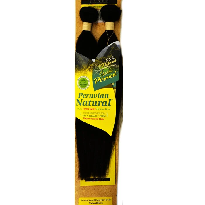 Janet Collection Steam Permed 100% Virgin Remy Human Hair Weave - PERUVIAN NATURAL 22-24