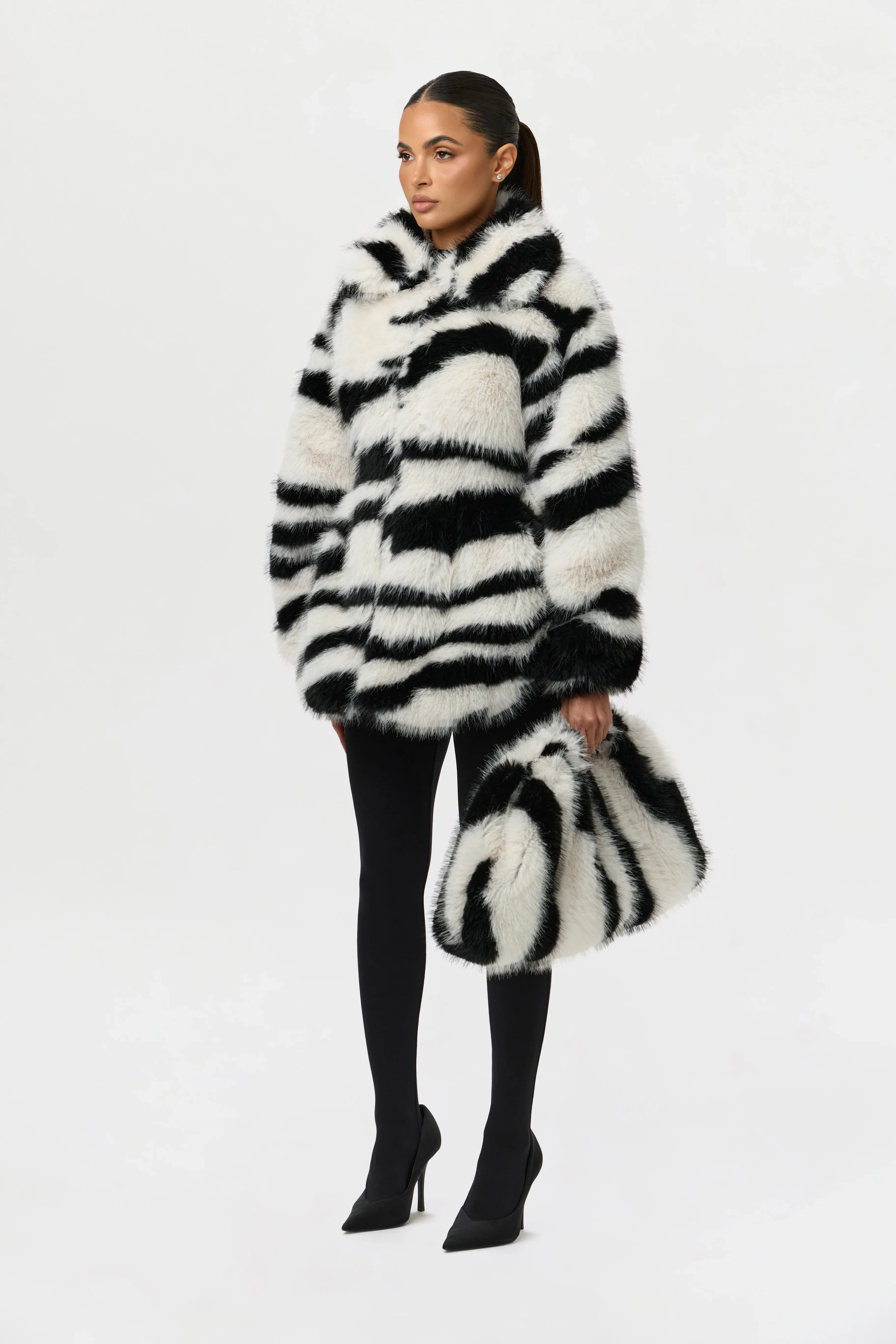 Faux Fur Animal Print Purse