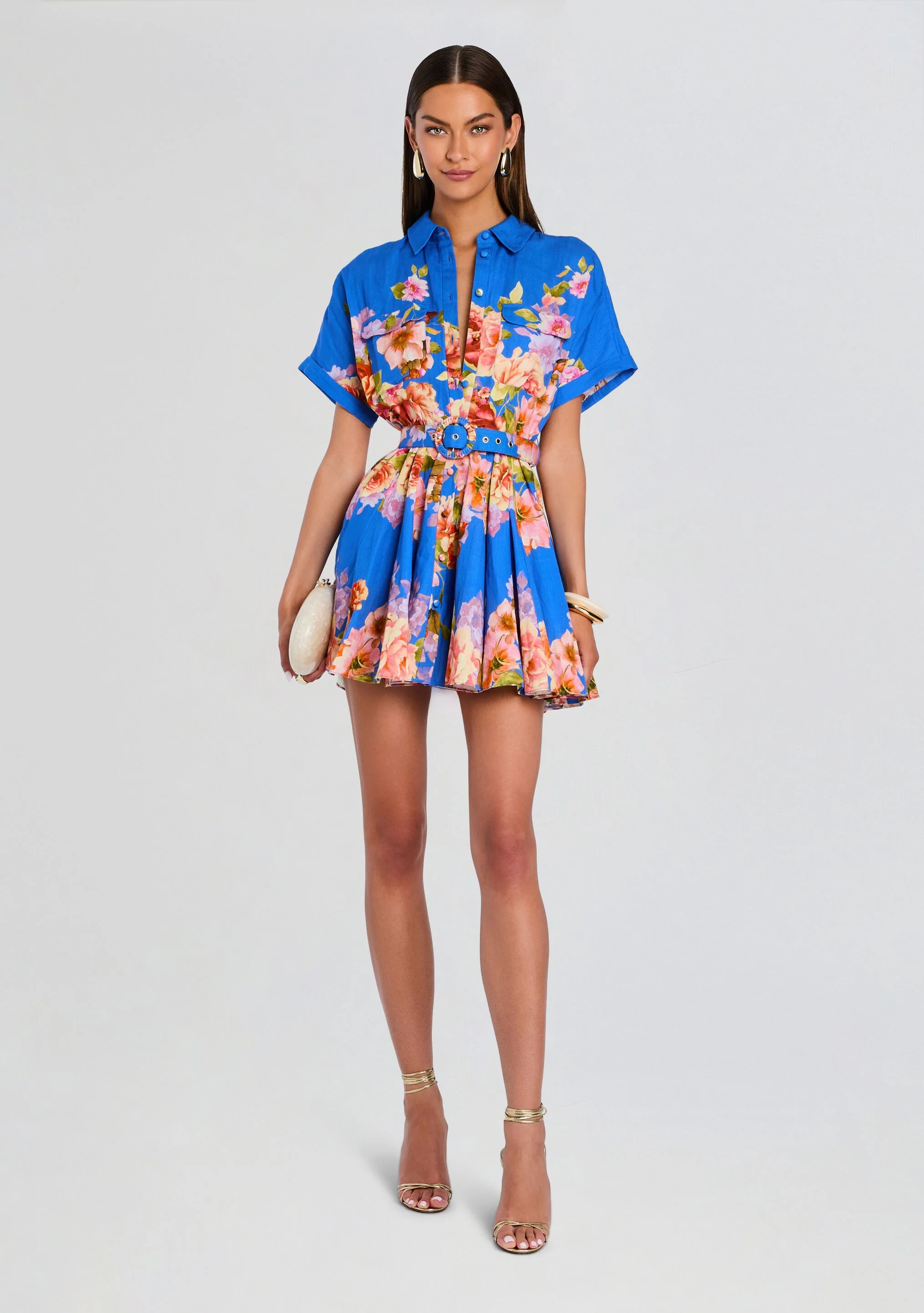 Vanya Short Dress With Buckle Belt