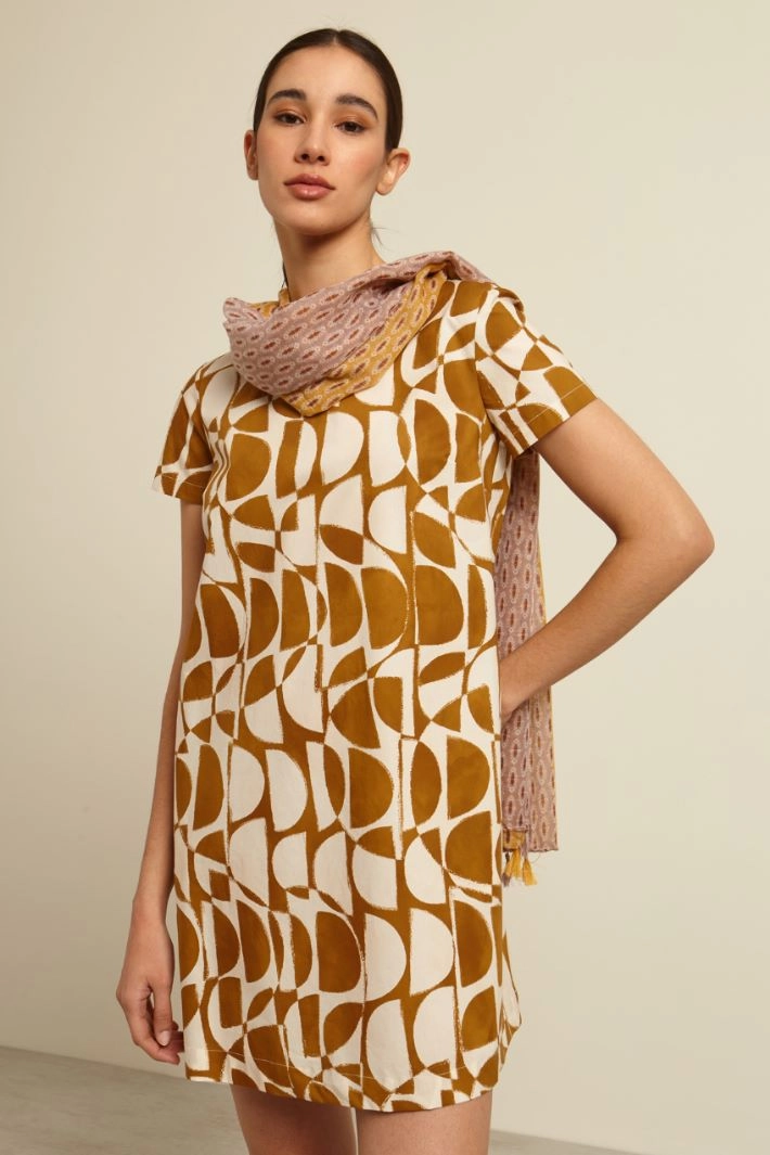 Tassel-embellished stole - MUSTARD LILAC