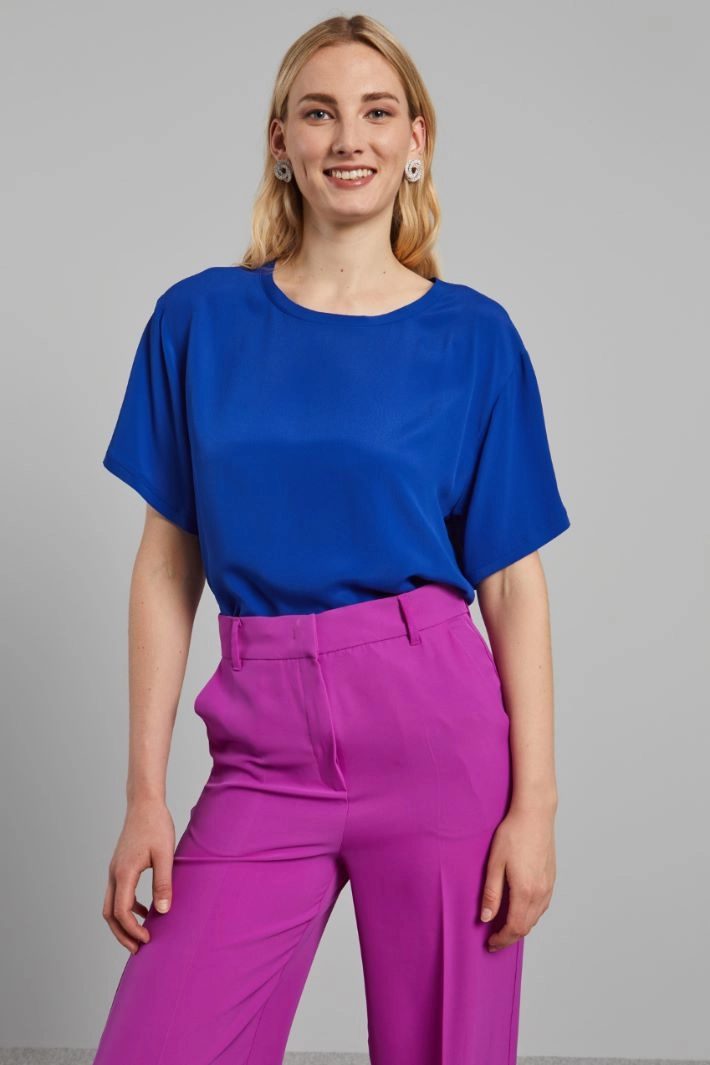Boxy fit silk blend blouse - BLUETTE