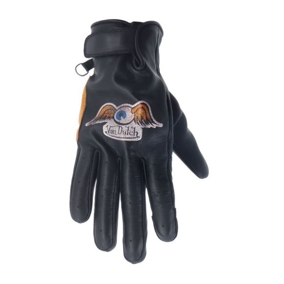 Helstons VON DUTCH VISION Gloves - Black / BeigeRef: VDH0266