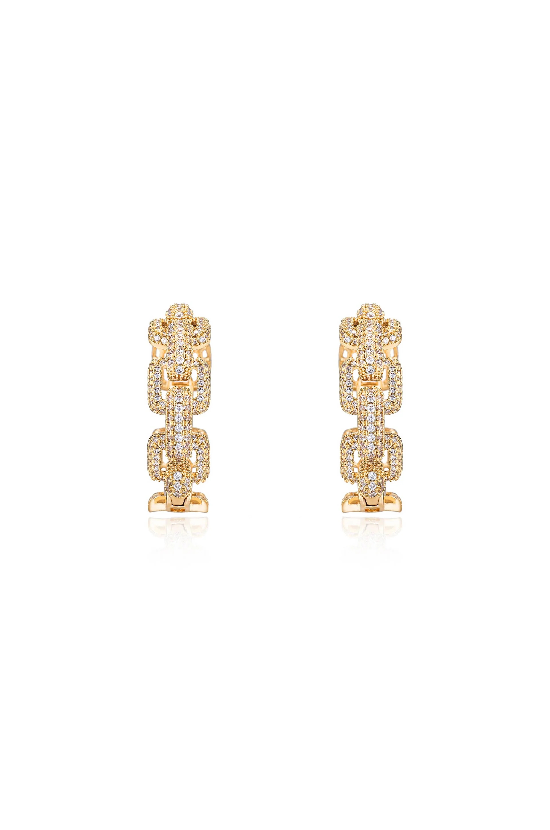 Crystal Chain Link Hoops