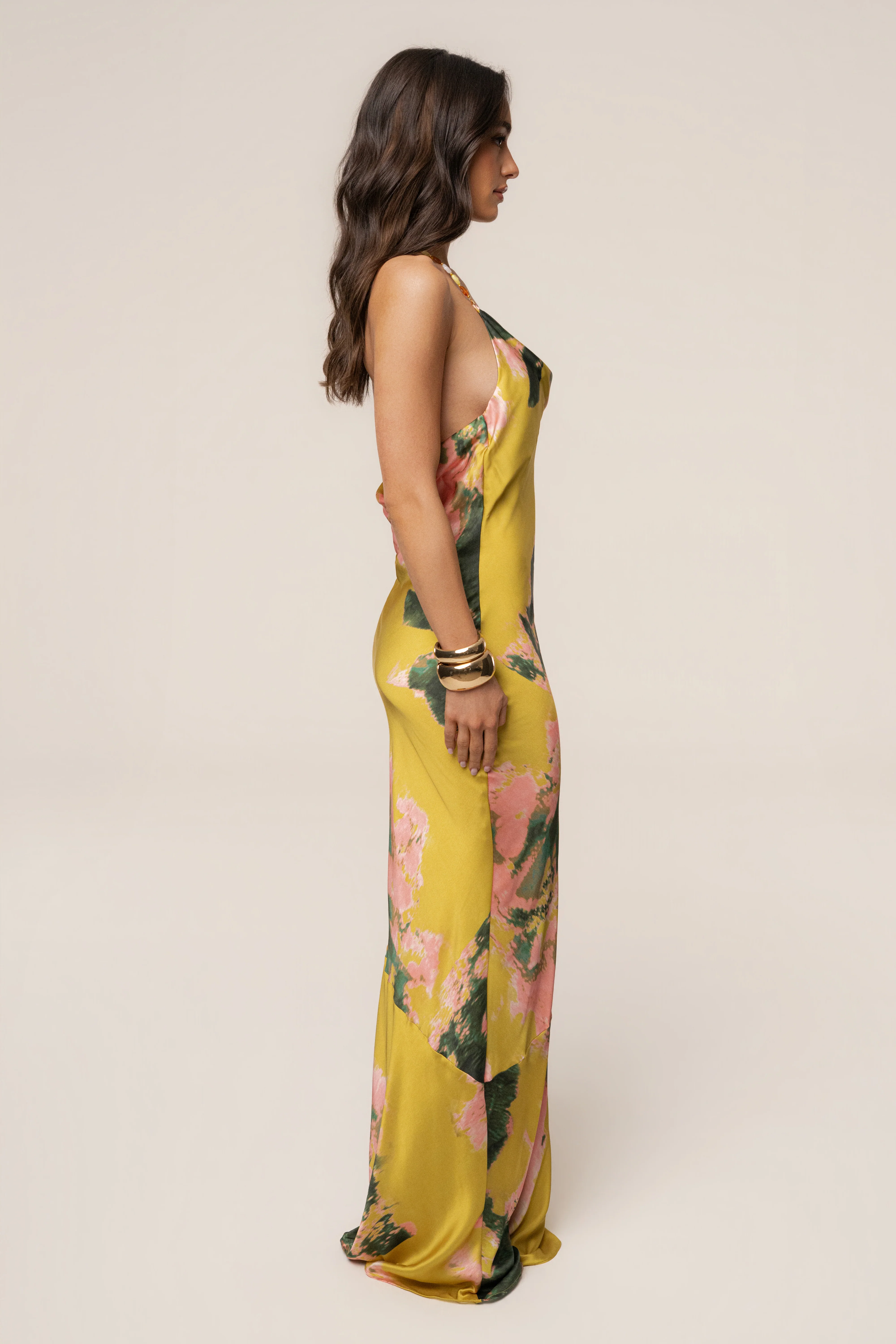 Yellow Print Bethani Maxi Dress