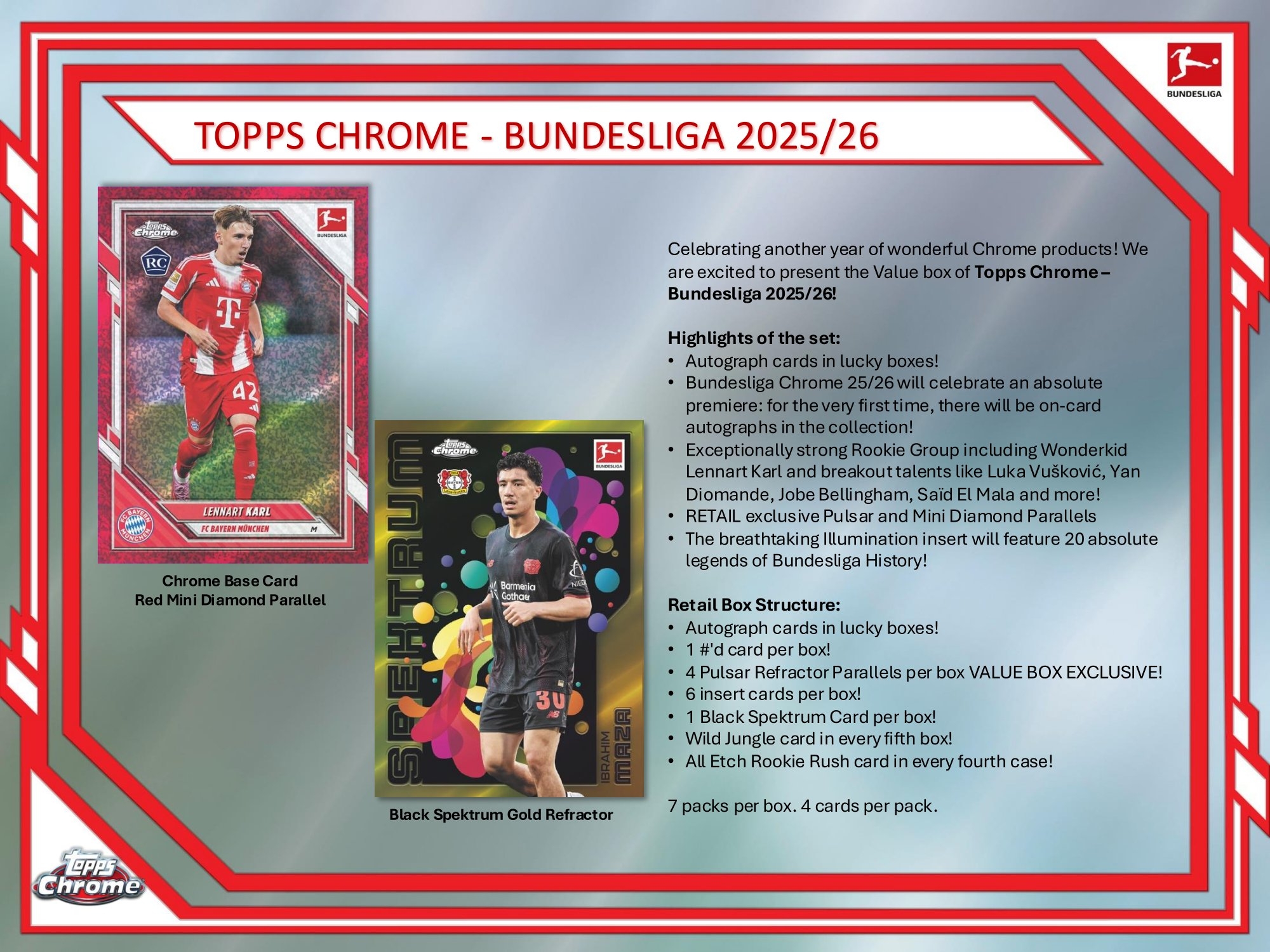 2025/26 Topps Chrome Bundesliga Football Blaster Box