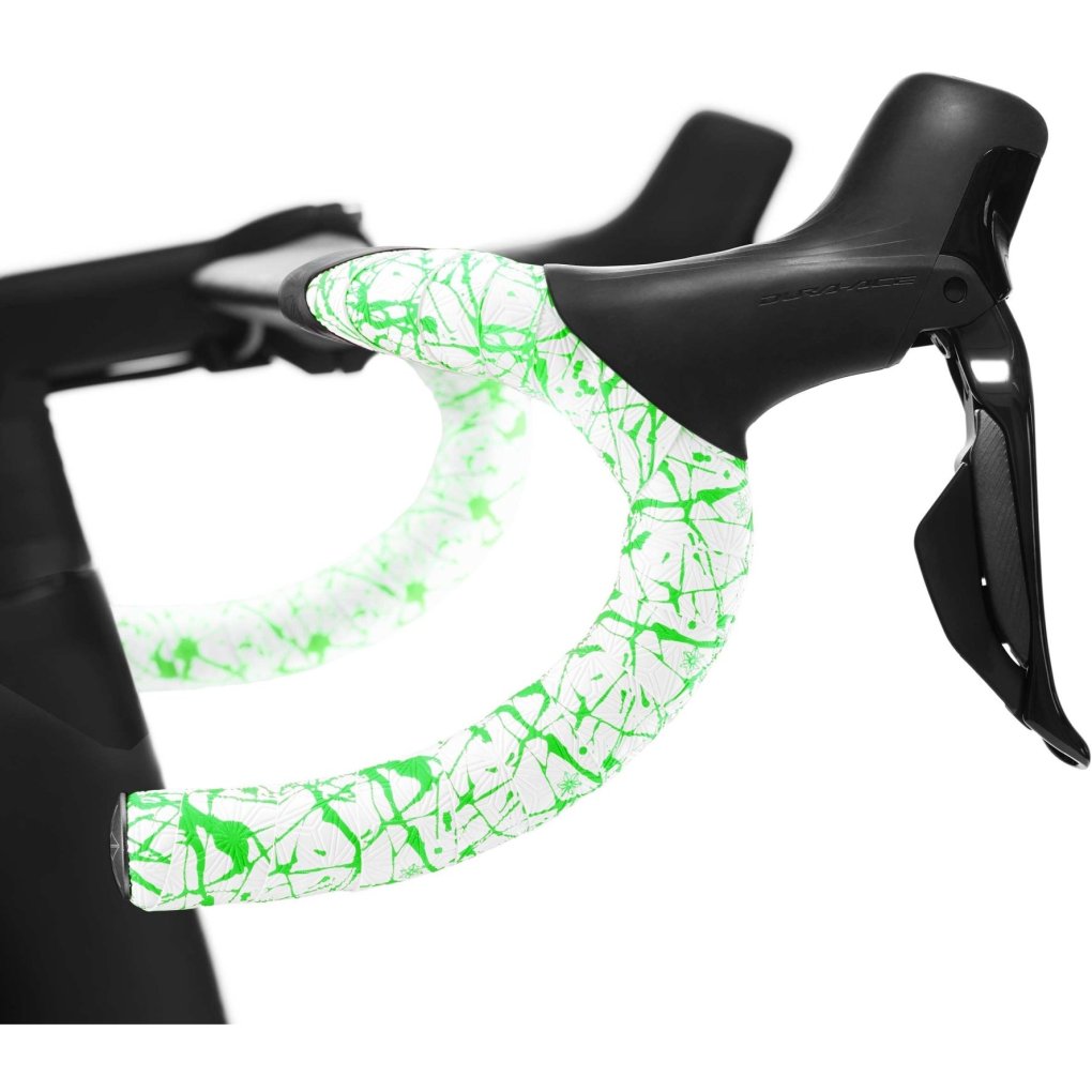 Supacaz Super Sticky Kush Splat Limited Handlebar Tape - White / Neon Green