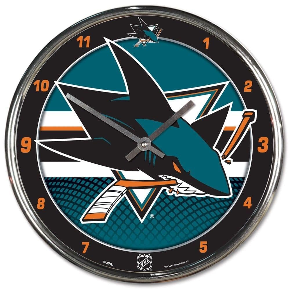 San Jose Sharks Chrome NHL Wall Clock