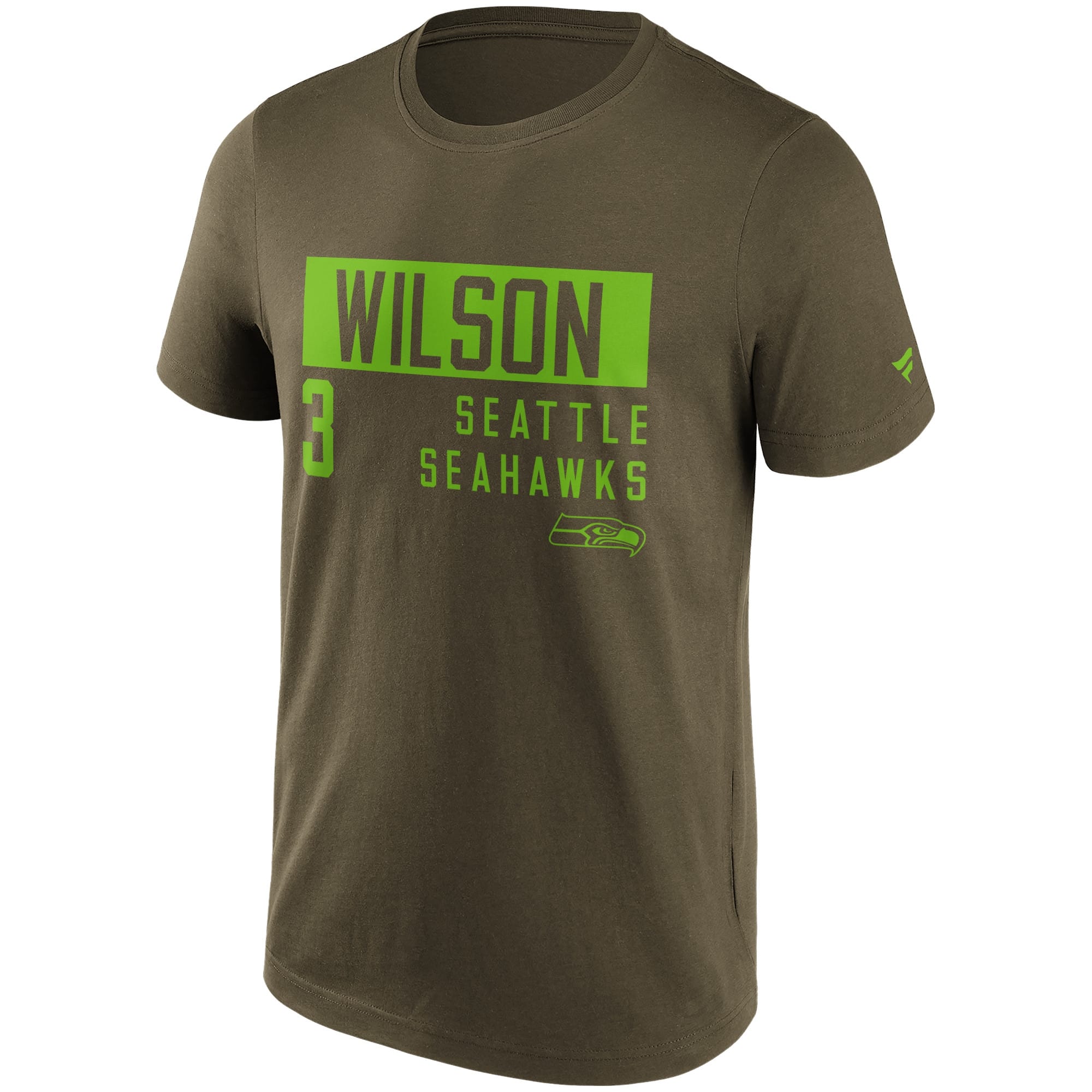 Russell Wilson Seattle Seahawks Camo Fashion NFL T-Shirt Kahki