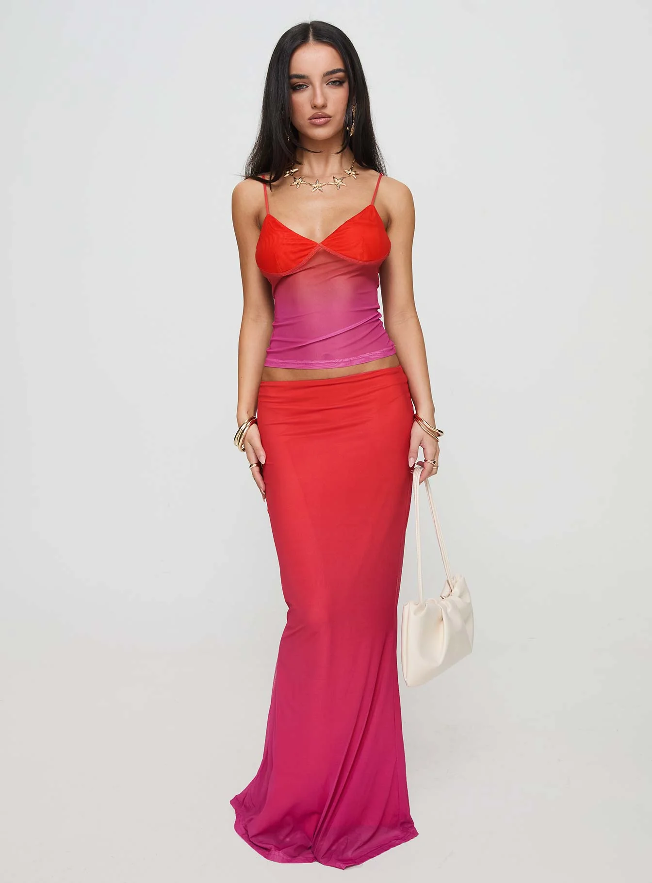 Teen Spirit Maxi Skirt Pink Ombre