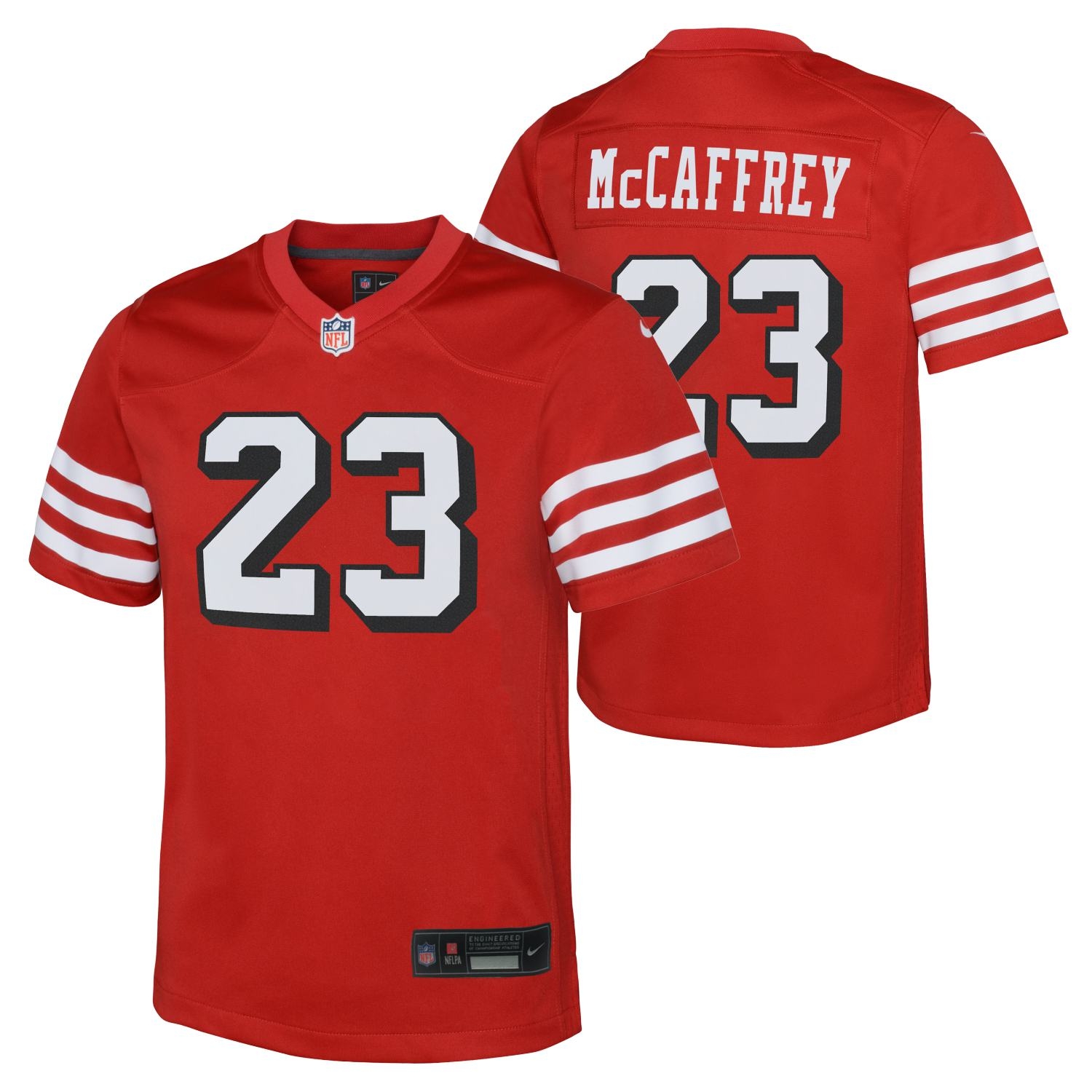 Christian McCaffrey #23 San Francisco 49ers Game NFL Jersey Alternate Red (YOUTH)