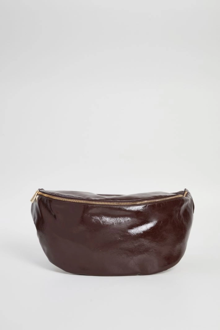 Maxi leather bum bag - BROWN