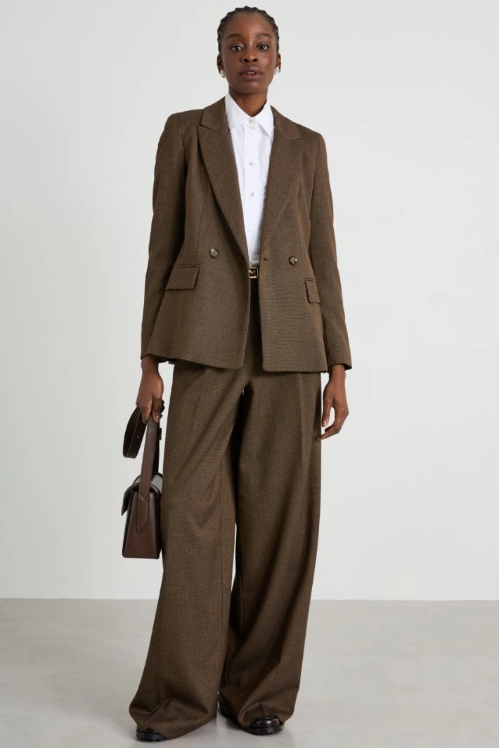 Yarn dyed blazer - BROWN